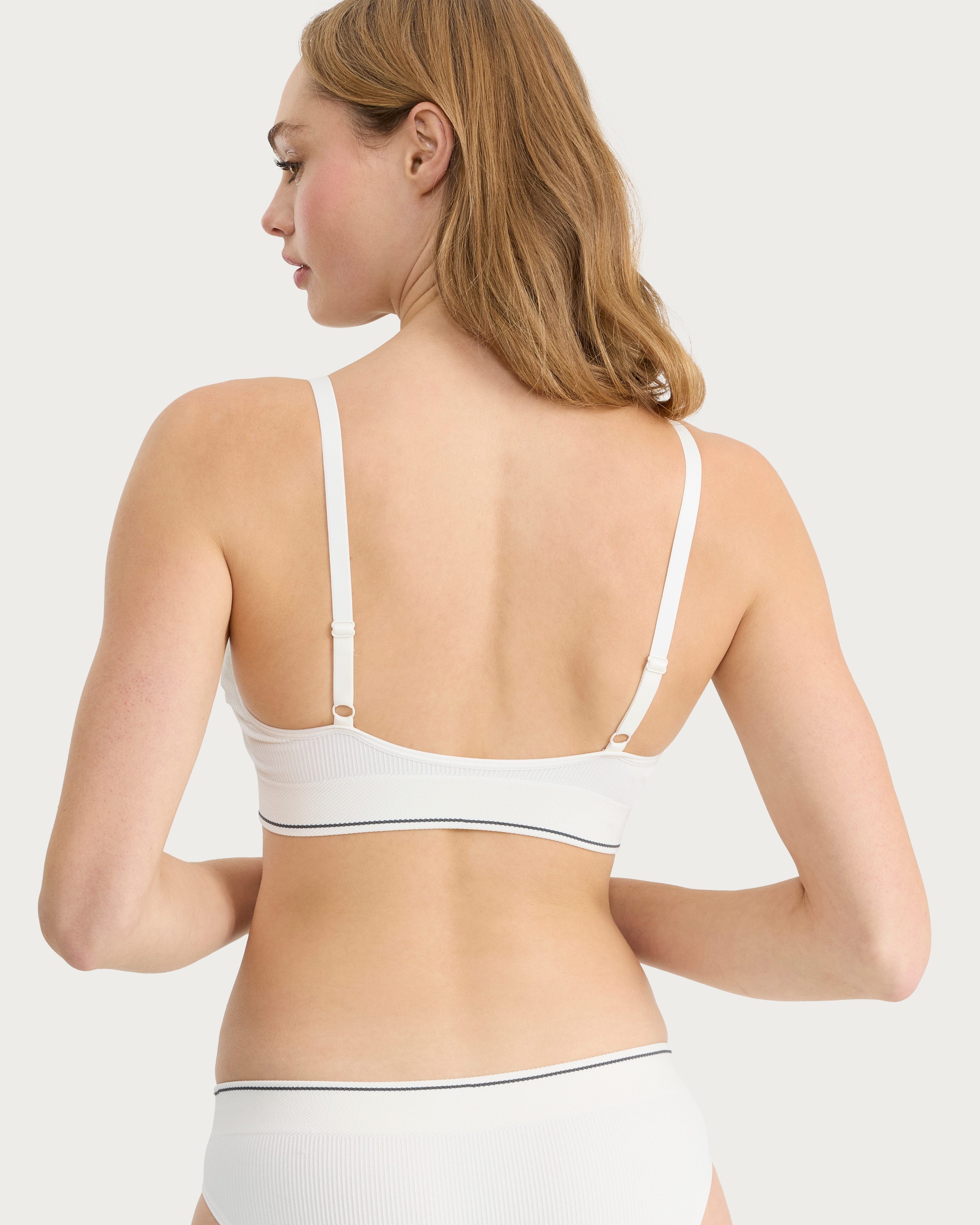 F&F 2-Pack Ribbed Non Wired Bralette in White thumbnail 2