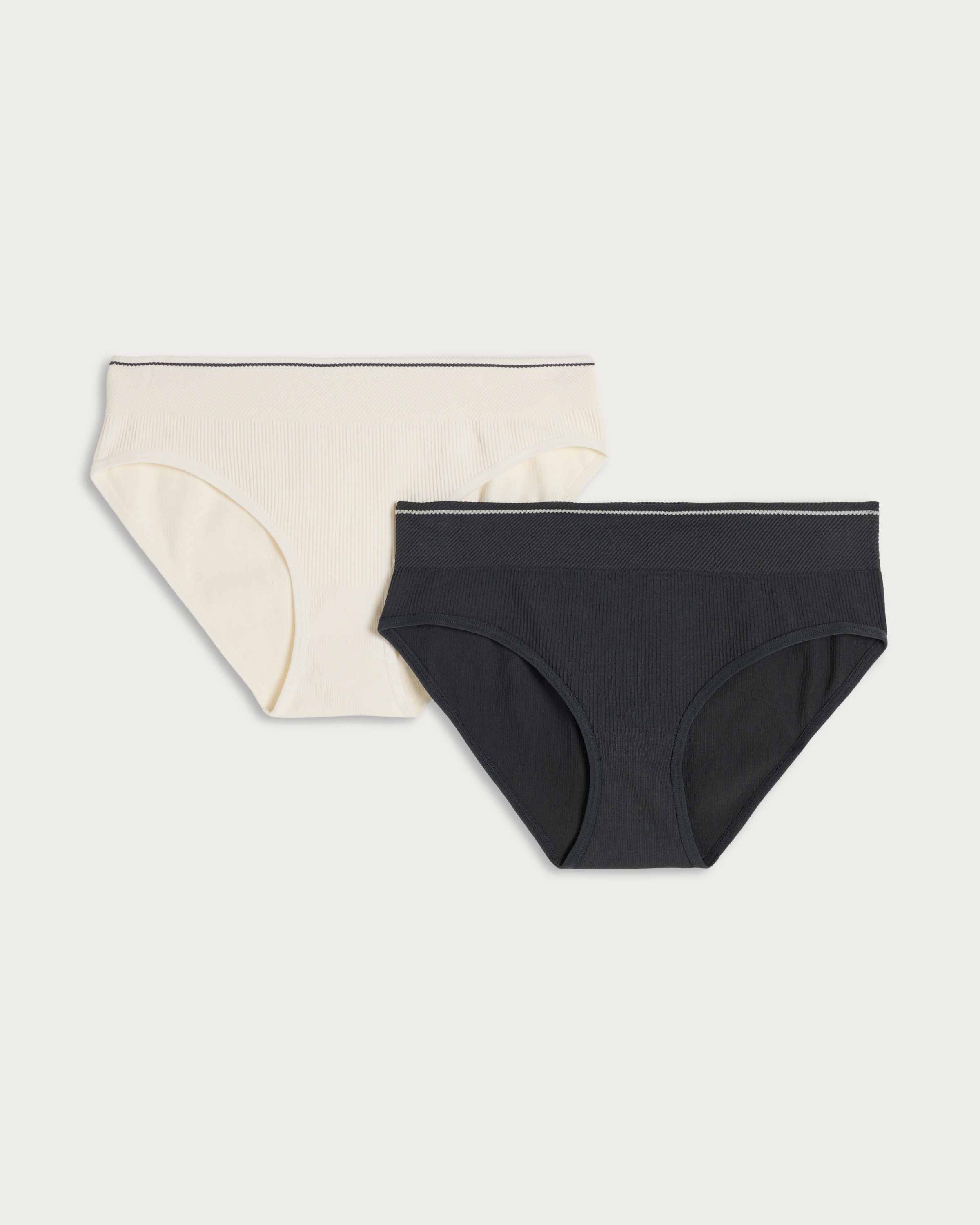 F&F 2-Pack Ribbed High Leg Briefs in White thumbnail 4