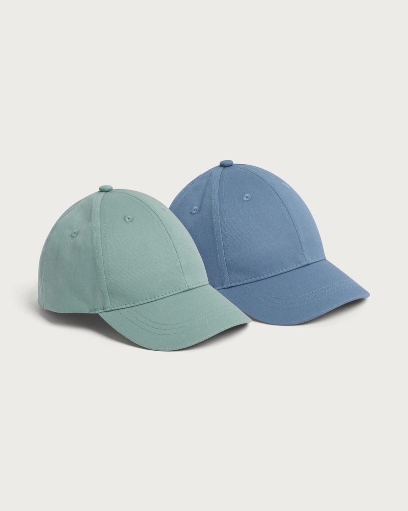 F&F Baby 2-Pack Pure Cotton Baseball Caps in Multi