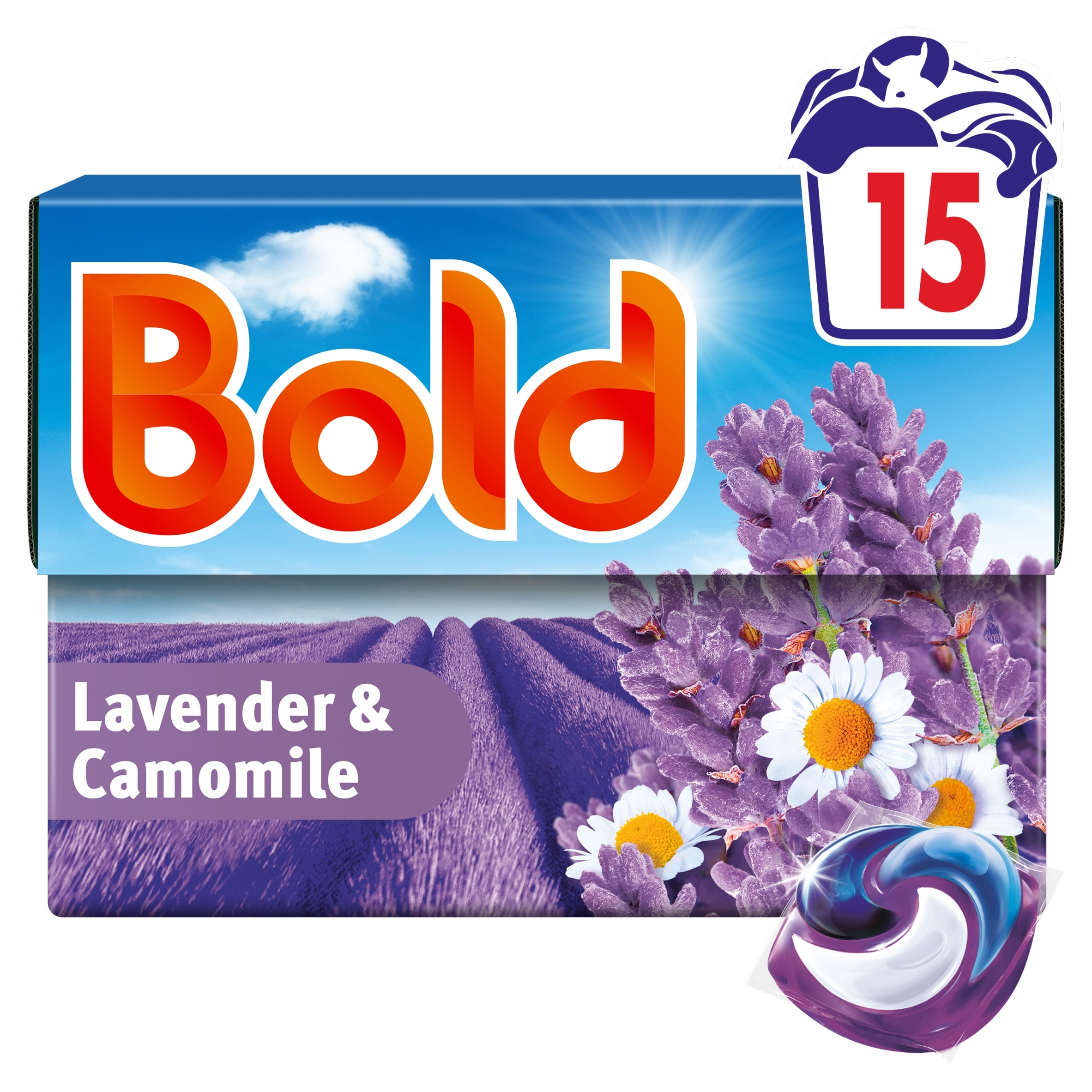 Bold Washing Liquid Pods Lavender & Camomile 15 washes 295.5g