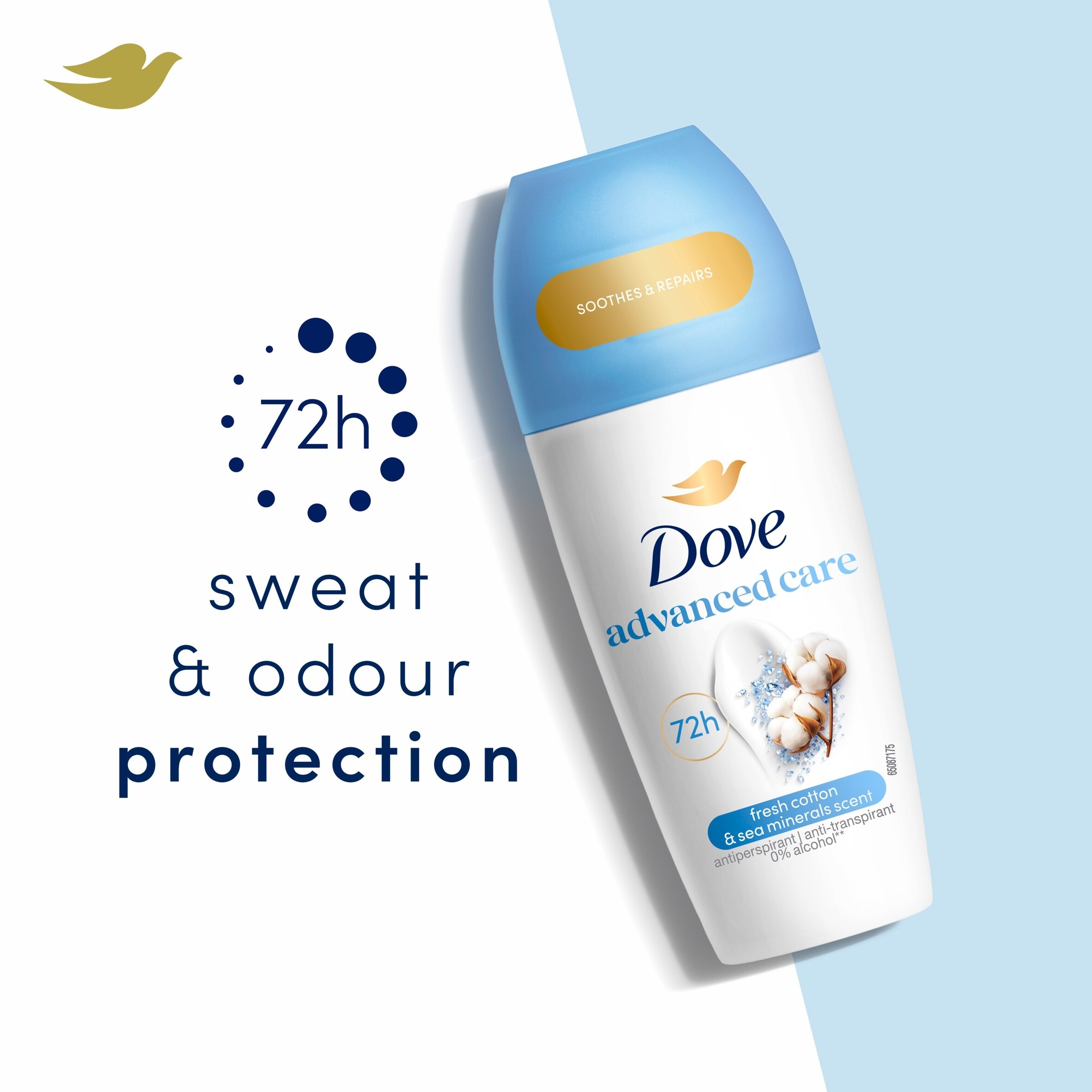 Dove Women Cotton & Sea Minerals 72h Roll-On Antiperspirant Deodorant 50ml thumbnail 2