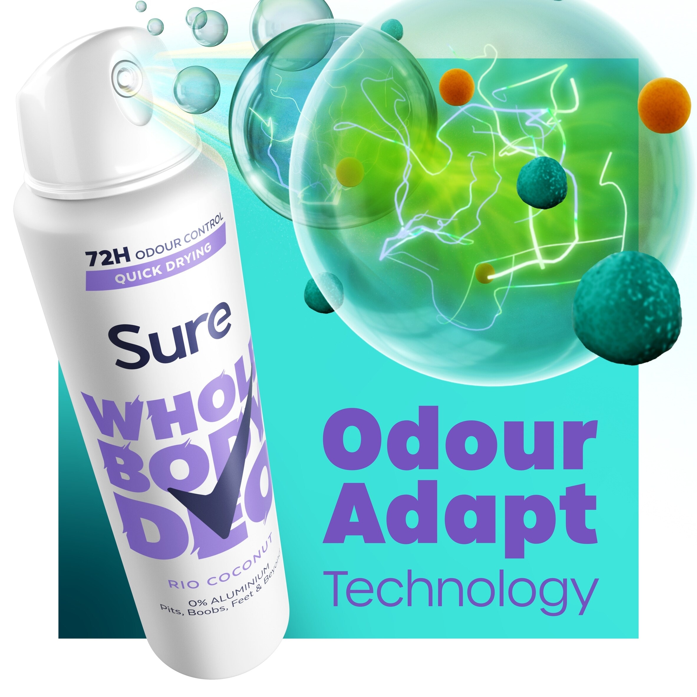 Sure Women Rio Coconut 72h Whole Body Deodorant Odour Control Spray 150ml thumbnail 2