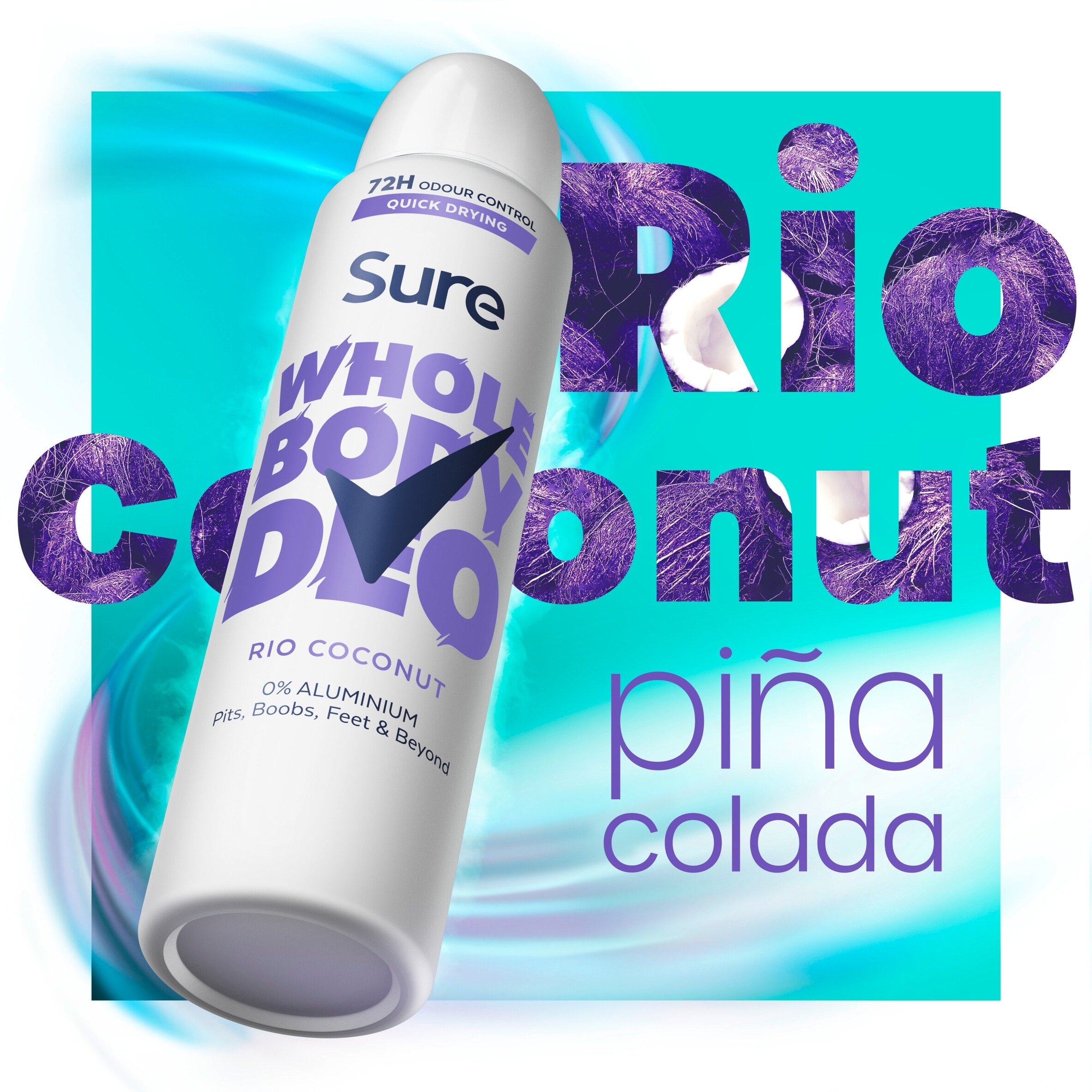 Sure Women Rio Coconut 72h Whole Body Deodorant Odour Control Spray 150ml thumbnail 3