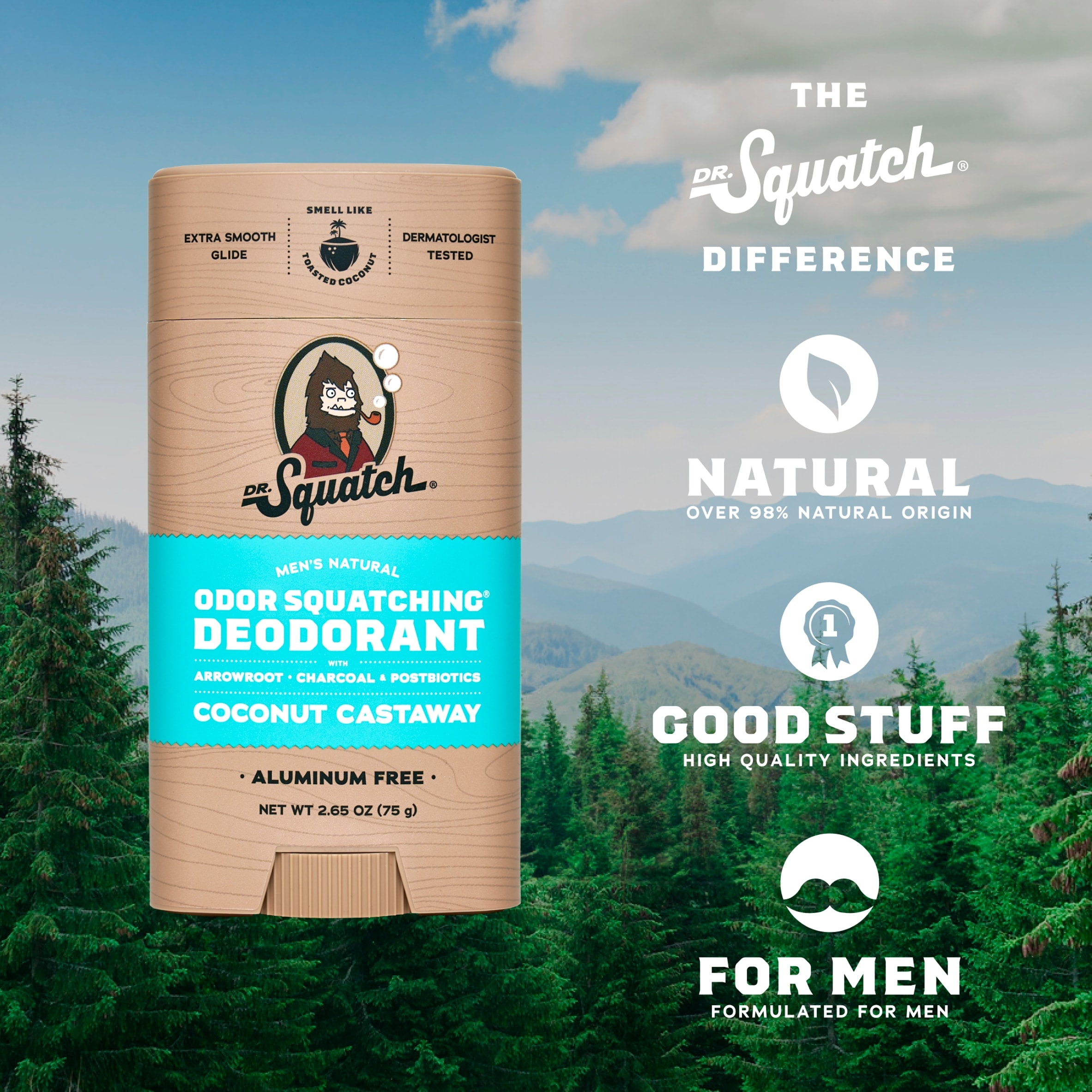 DR. Squatch Natural Stick Deodorant Coconut Castaway 75g thumbnail 2