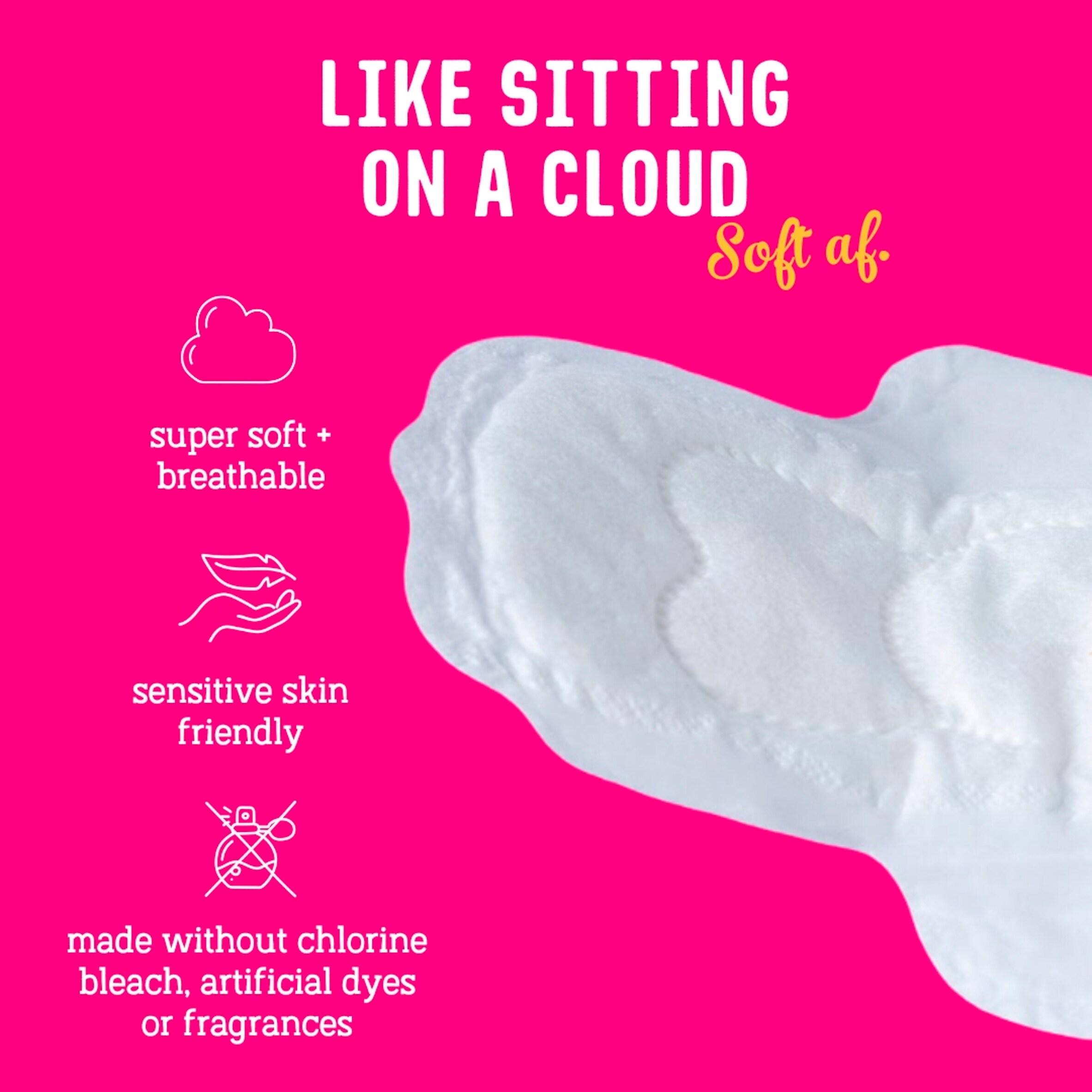 Flo Bamboo Maxi Pads - Ultra Absorbent, Long & Wide (10 pads) thumbnail 3