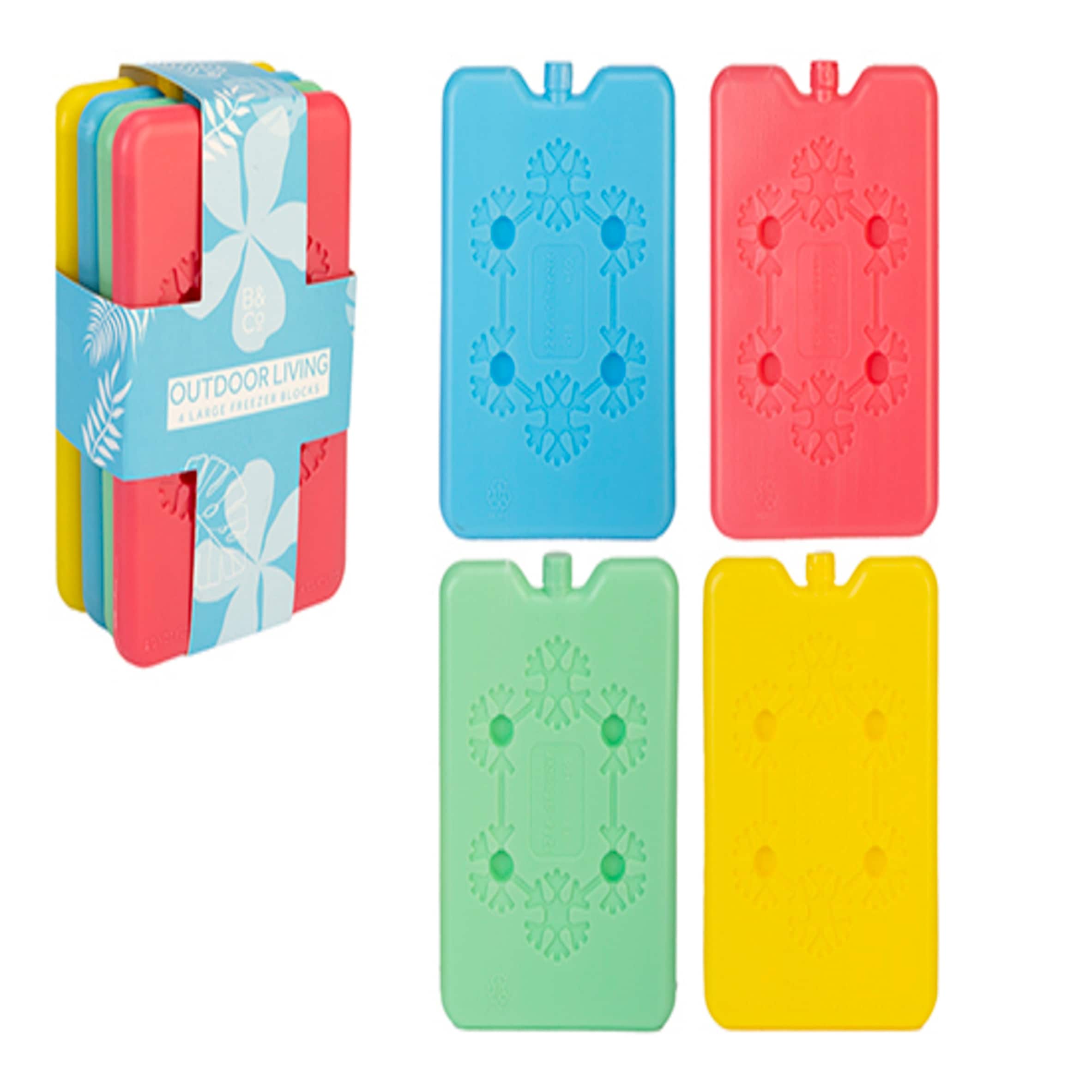 B&Co Outdoor Living Large Bright Picnic Freezer Blocks 4 Pack