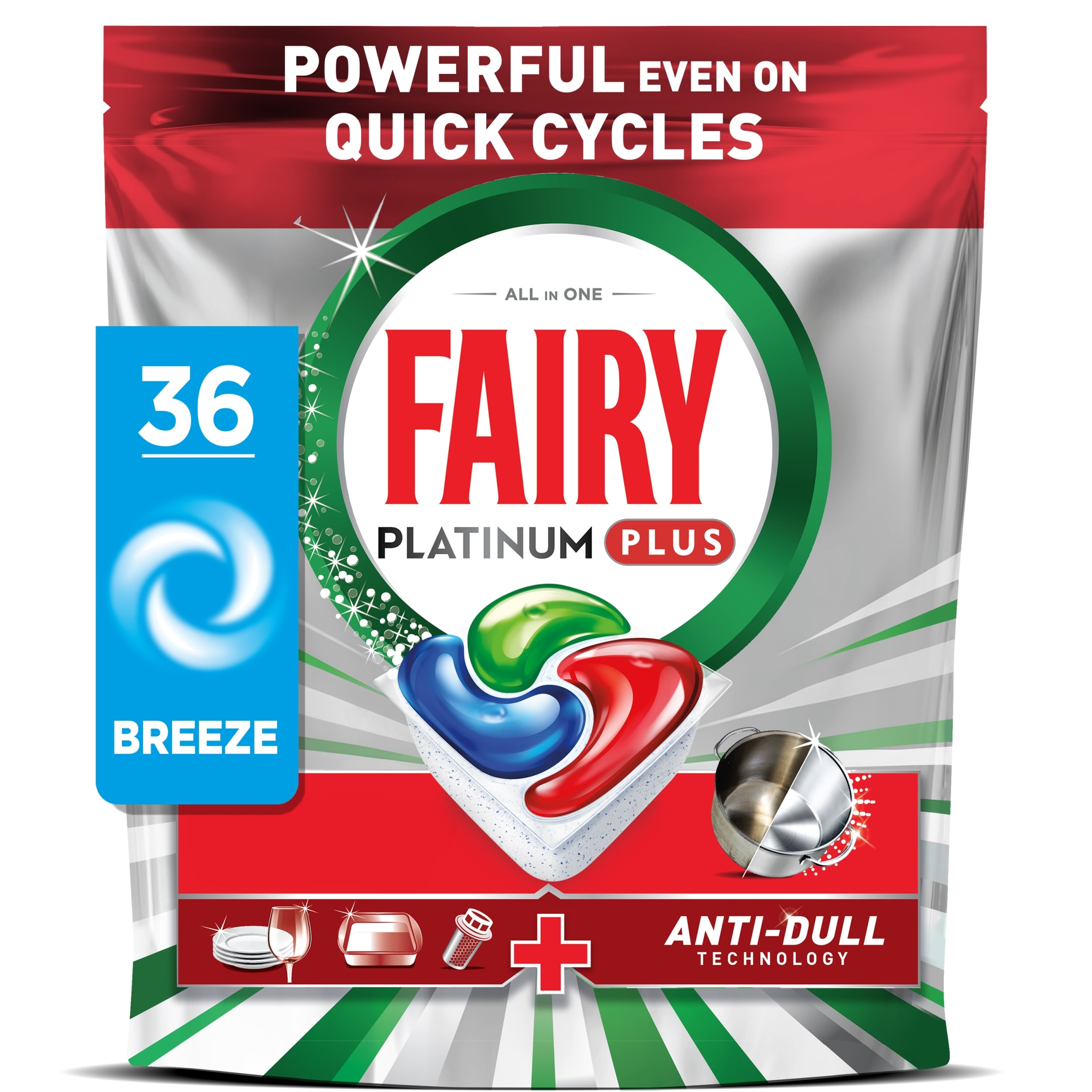 Fairy Platinum Plus All In One 36 Dishwasher Tablets Breeze  558g