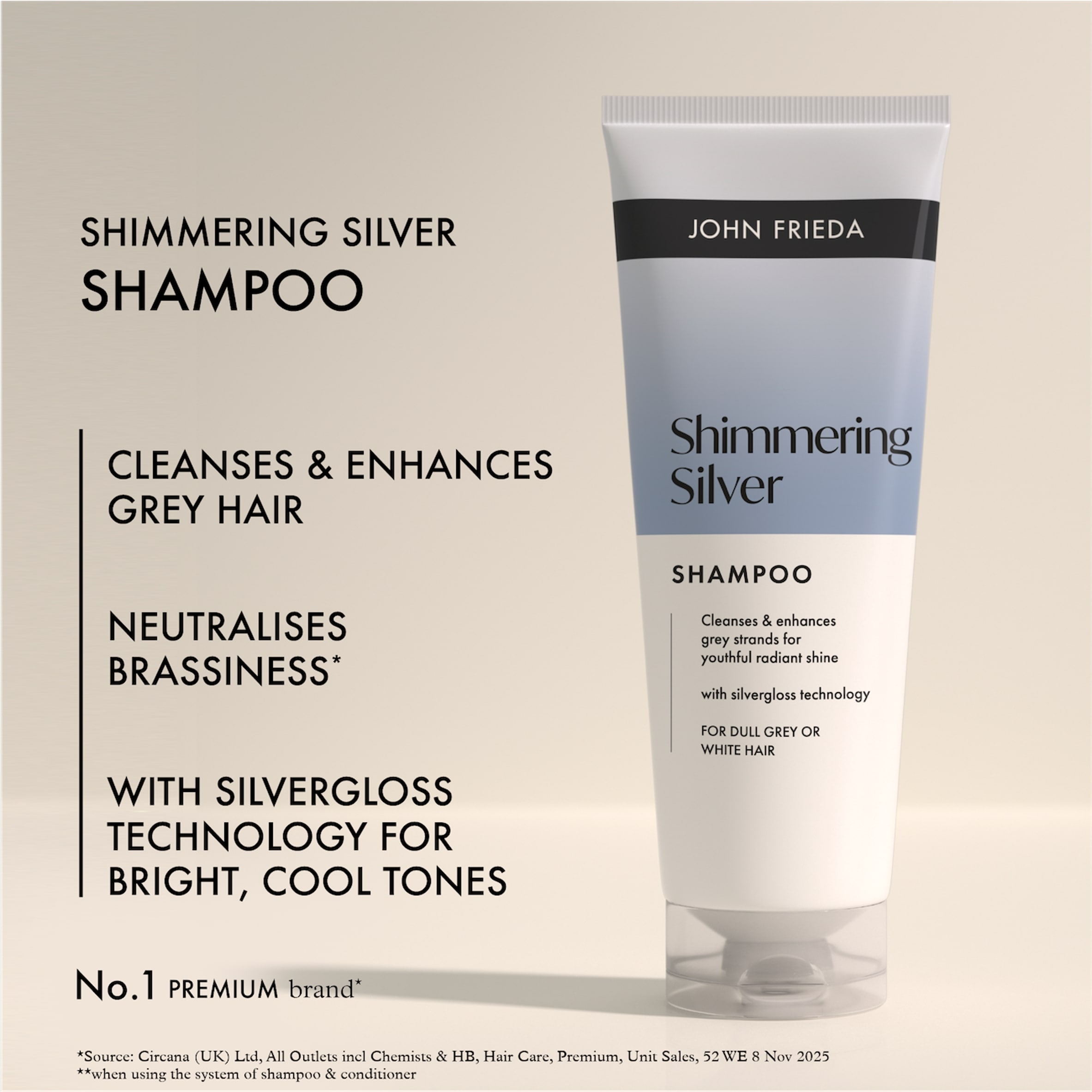 John Frieda Shimmering Silver Shampoo 250ml thumbnail 3