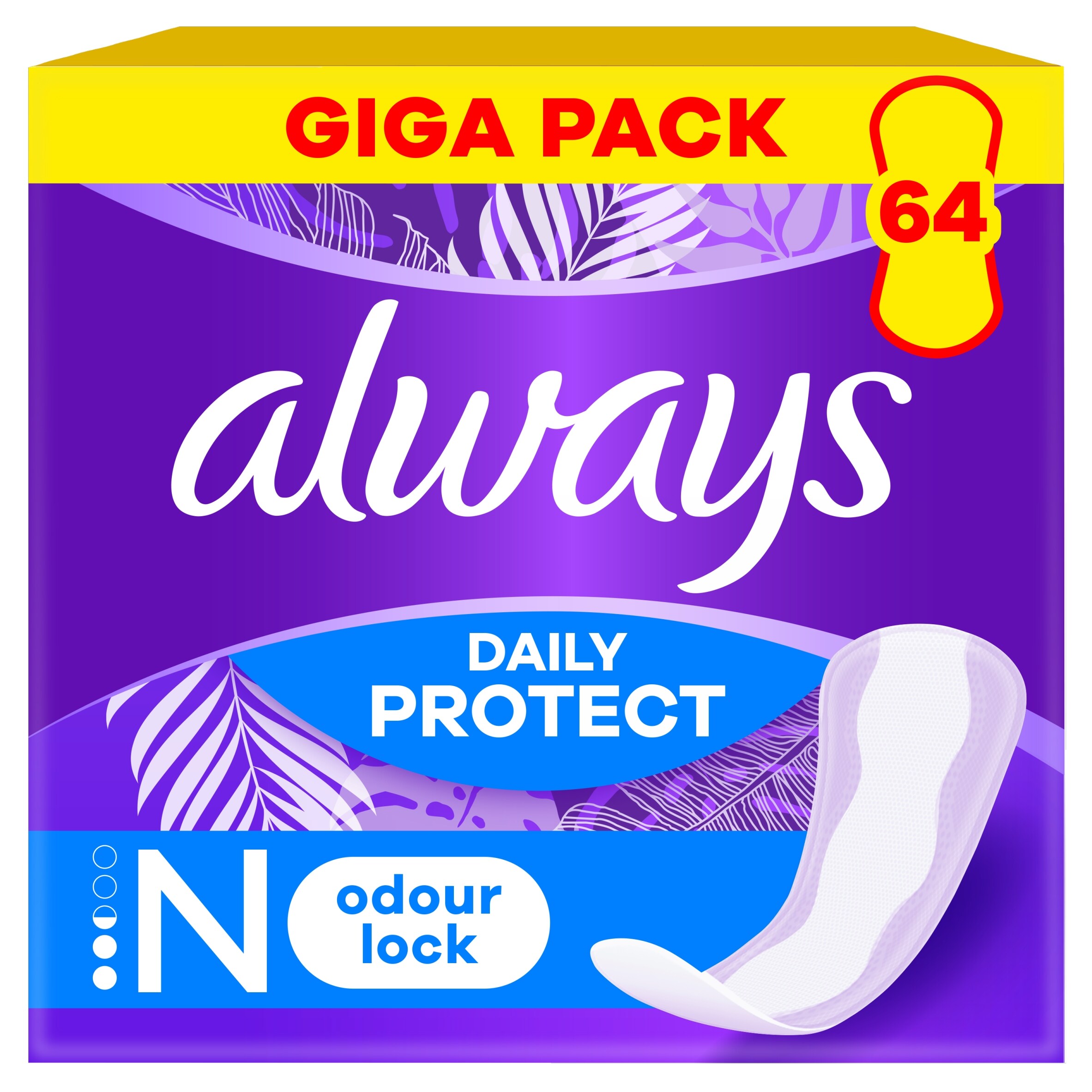 Always Dailies Panty Liners Protect Normal 64 Pack