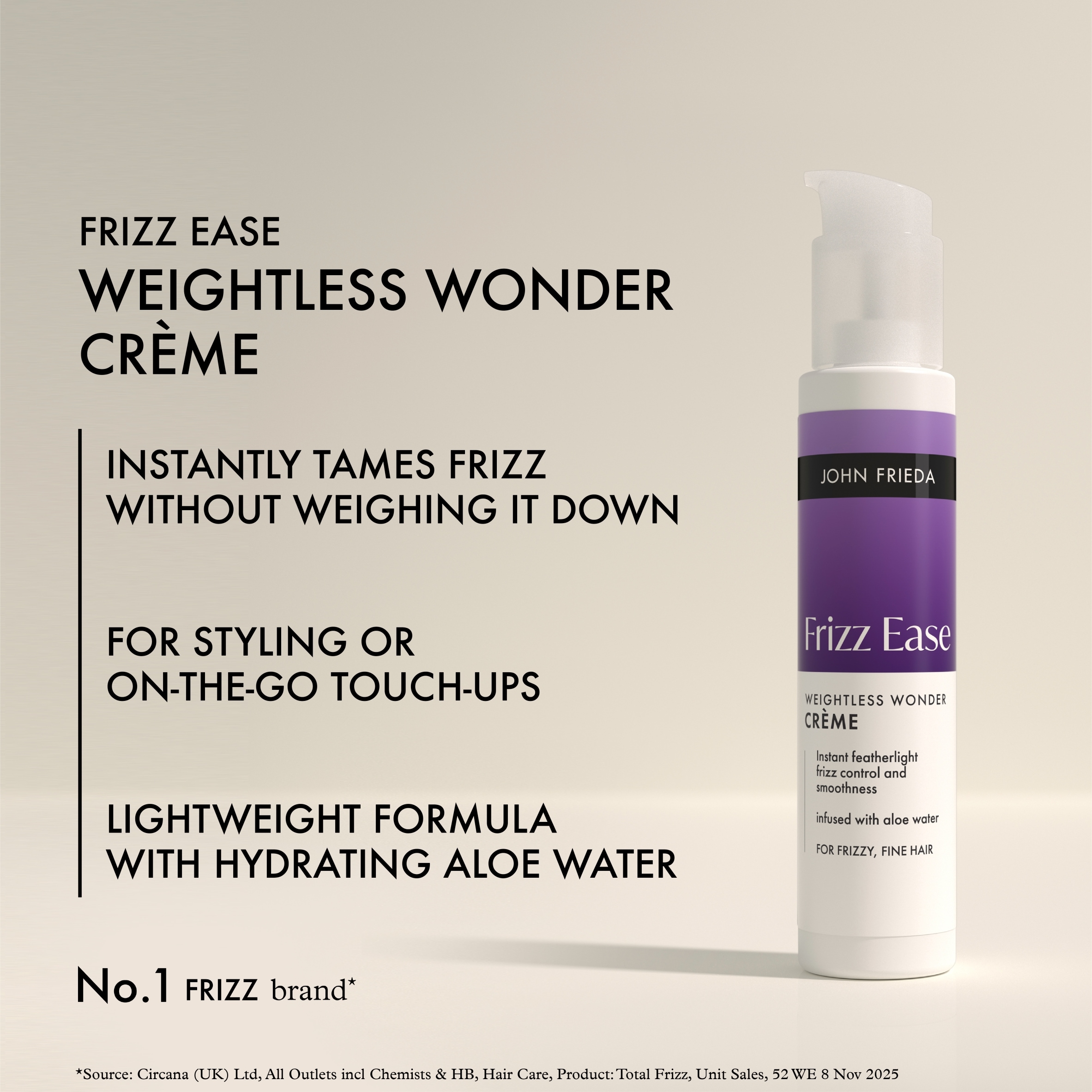 John Frieda Frizz Ease Weightless Wonder Crème 100ml thumbnail 3