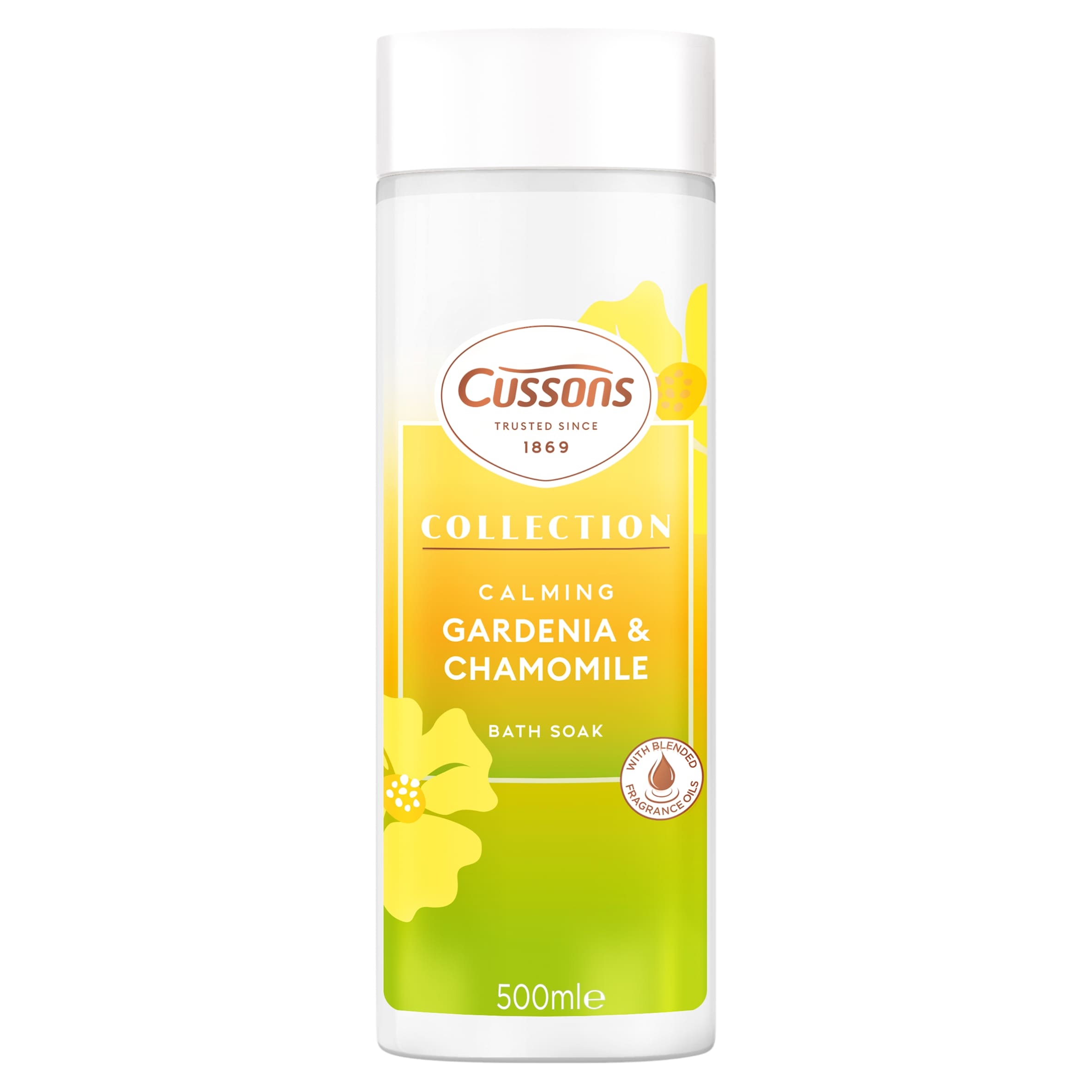 CUSSONS COLLECTION BATH SOAK CALMING GARDENIA & CHAMOMILE 500ML