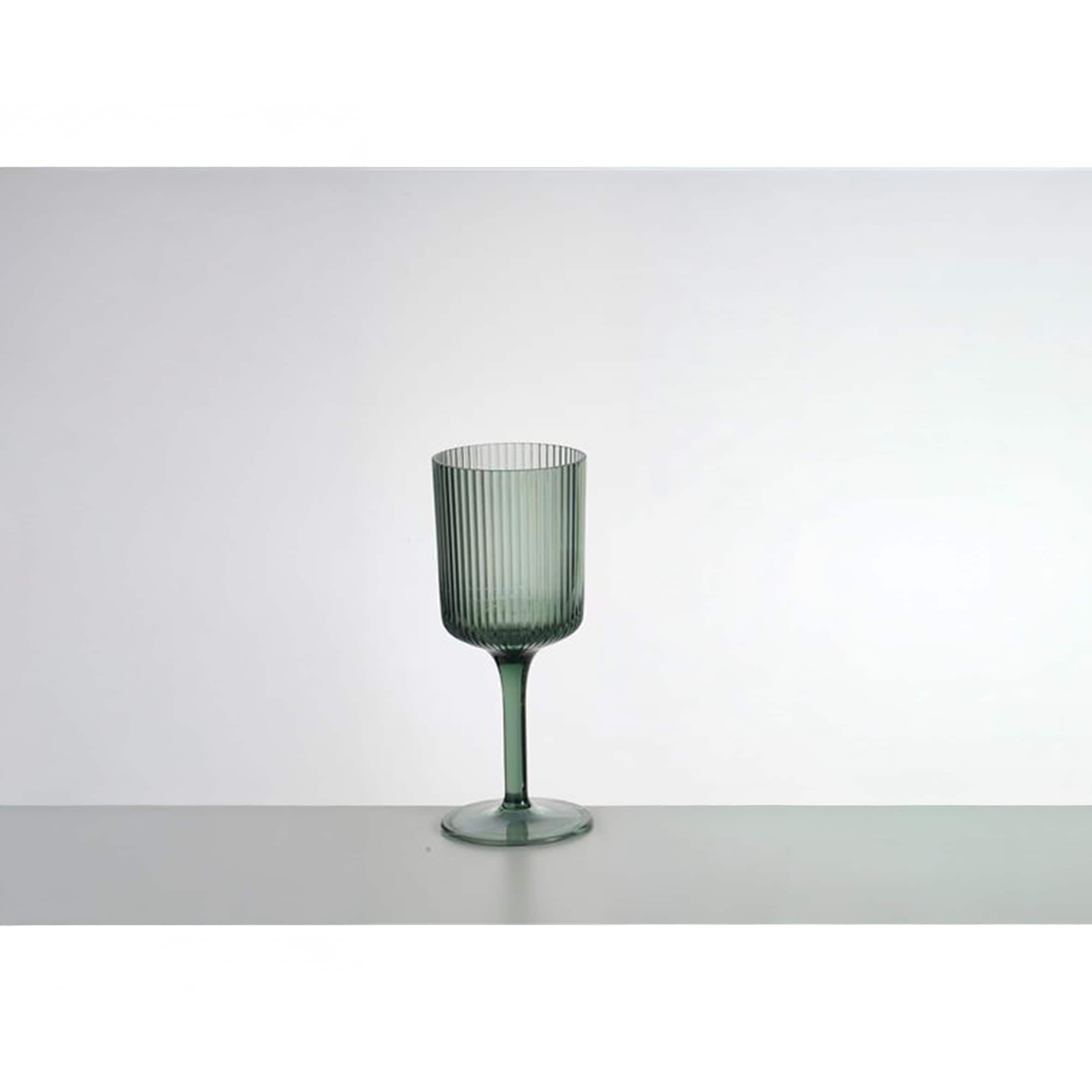 F&F Home Green Ribbed Wine Glass