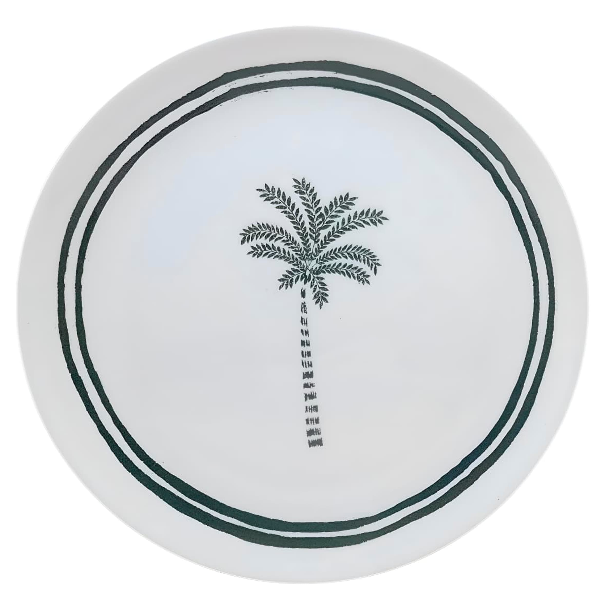 F&F Home Palm Tree Stripe Dinner Plate 2astd