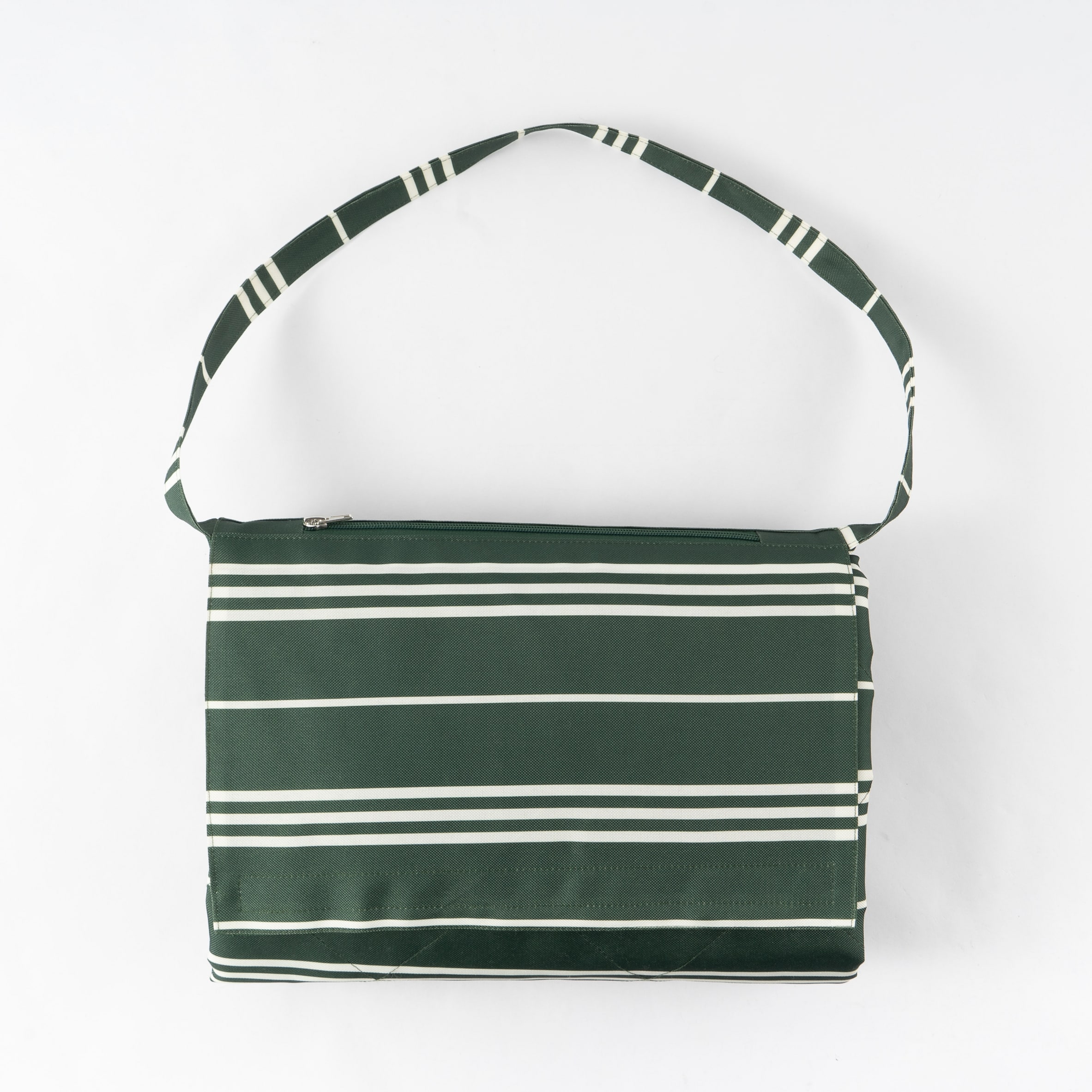 F&F Home green & cream stripe picnic rug
