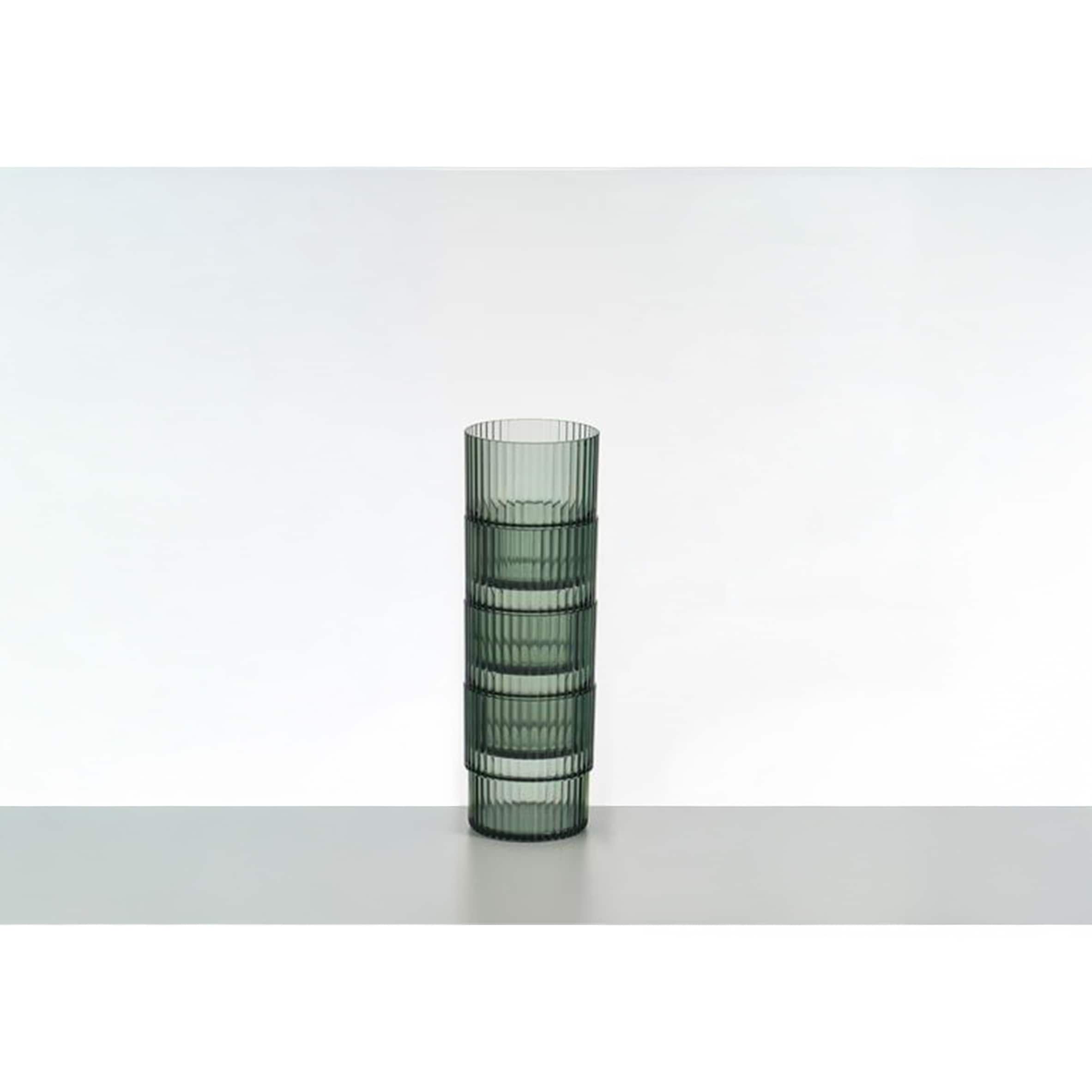 F&F Home Green Ribbed 4 Pack Stacking Tumblers