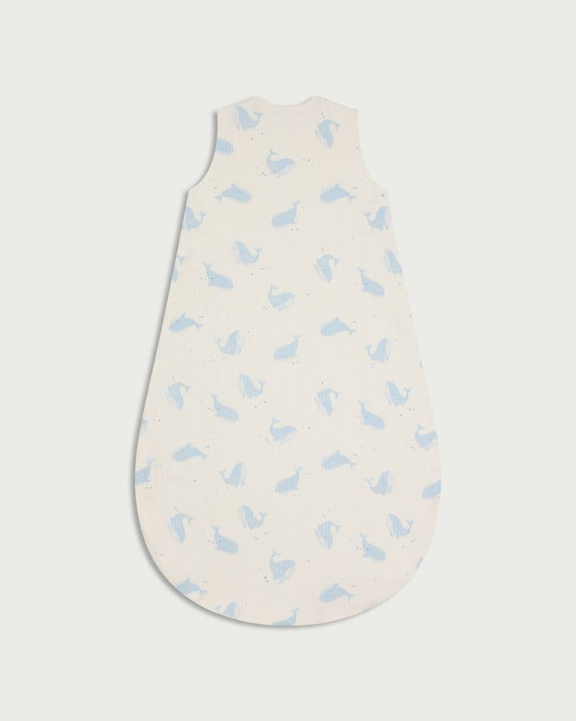 F&F Baby Cotton Rich Whale Print 1.5 Tog Sleeping Bag in Blue thumbnail 2