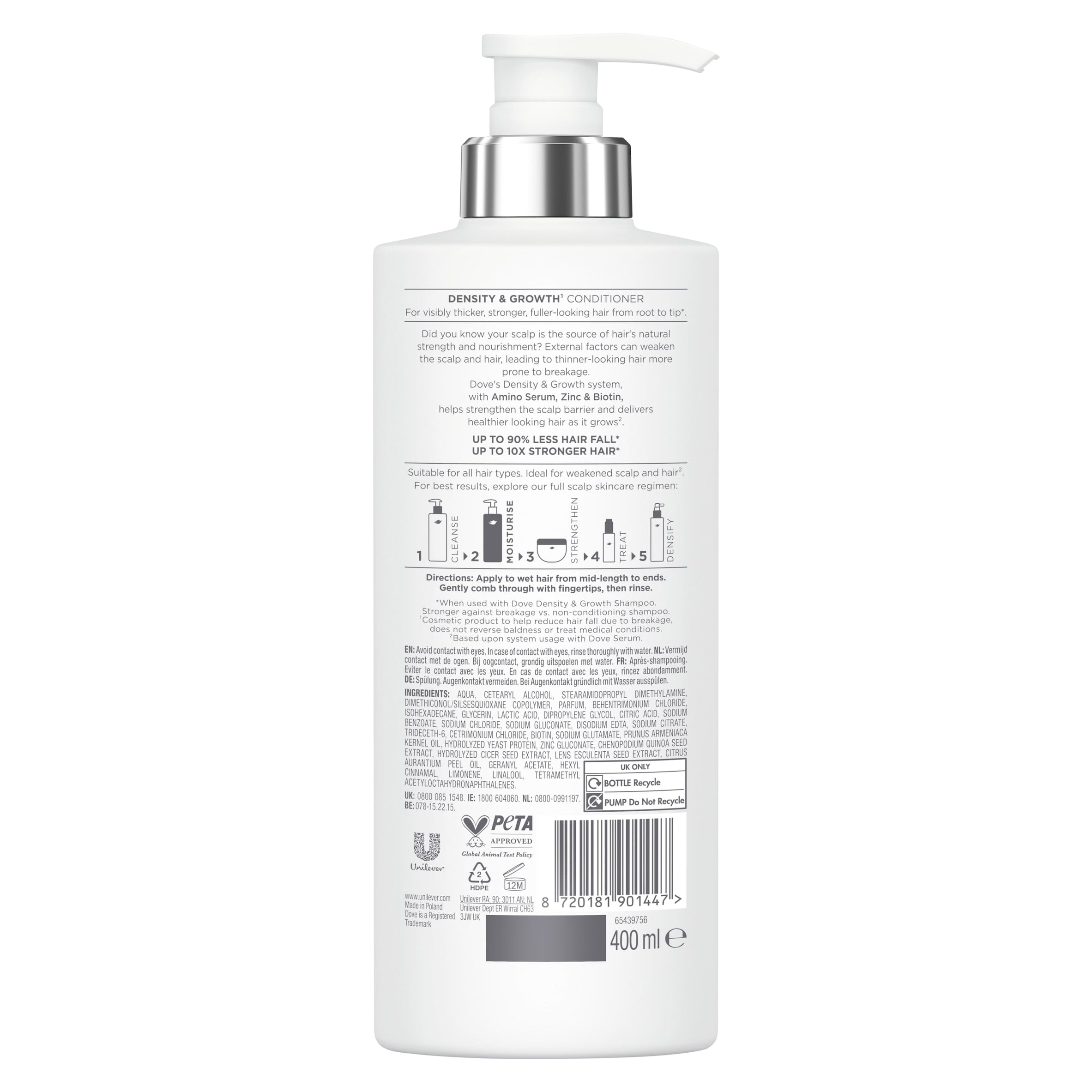Dove Scalp Hair Therapy Density & Growth Conditioner 400ml thumbnail 2