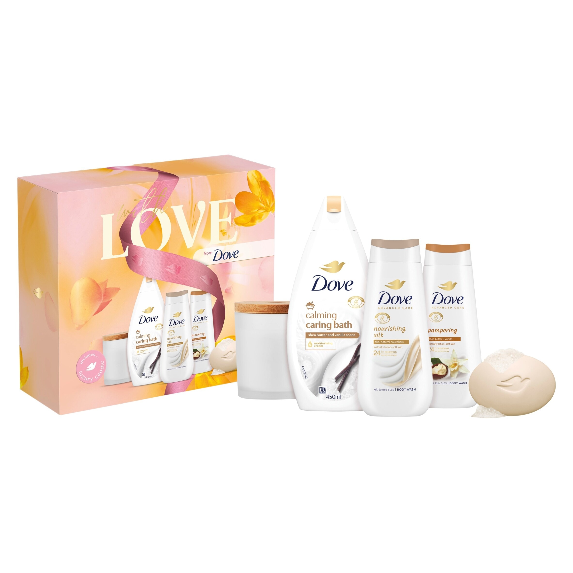 Dove With Love Pampering Body Wash Complete Collection
