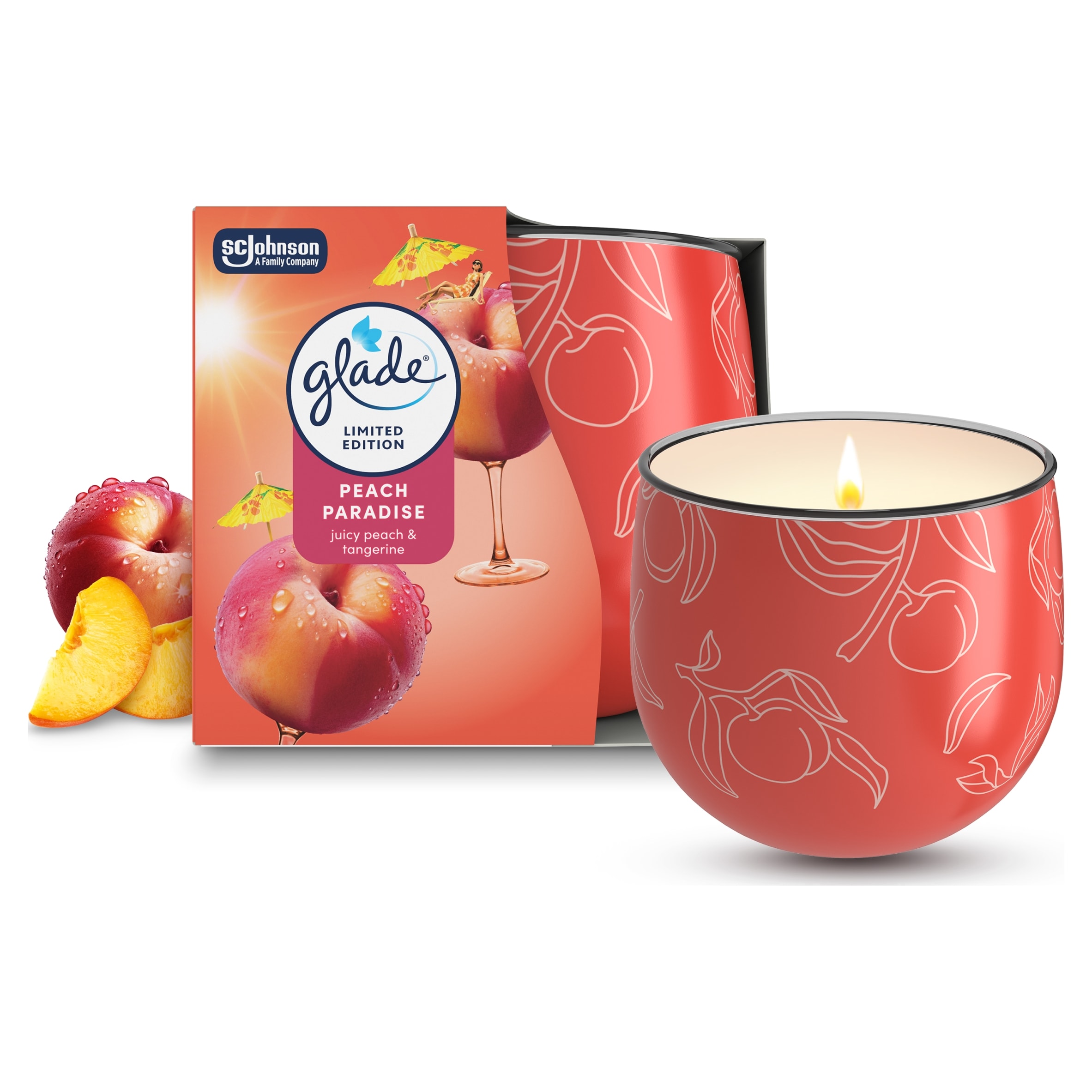Glade Limited Edition Decorative Candle Peach Paradise 108g
