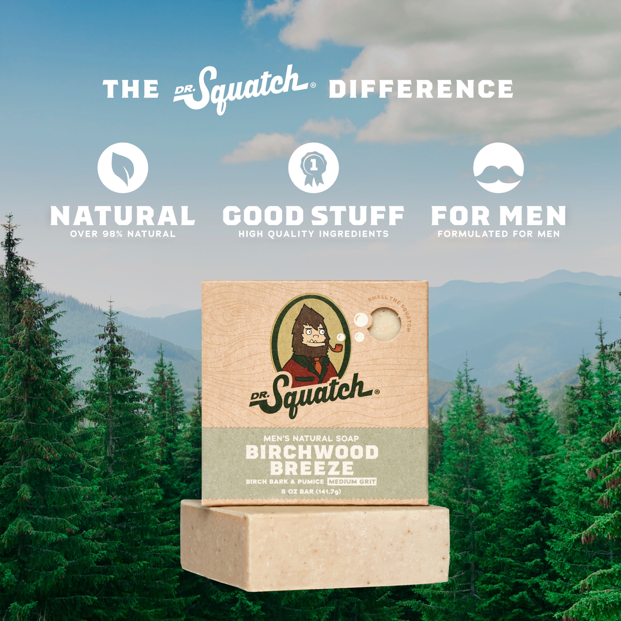 DR. Squatch Natural Soap Bar Birchwood Breeze 141g thumbnail 3