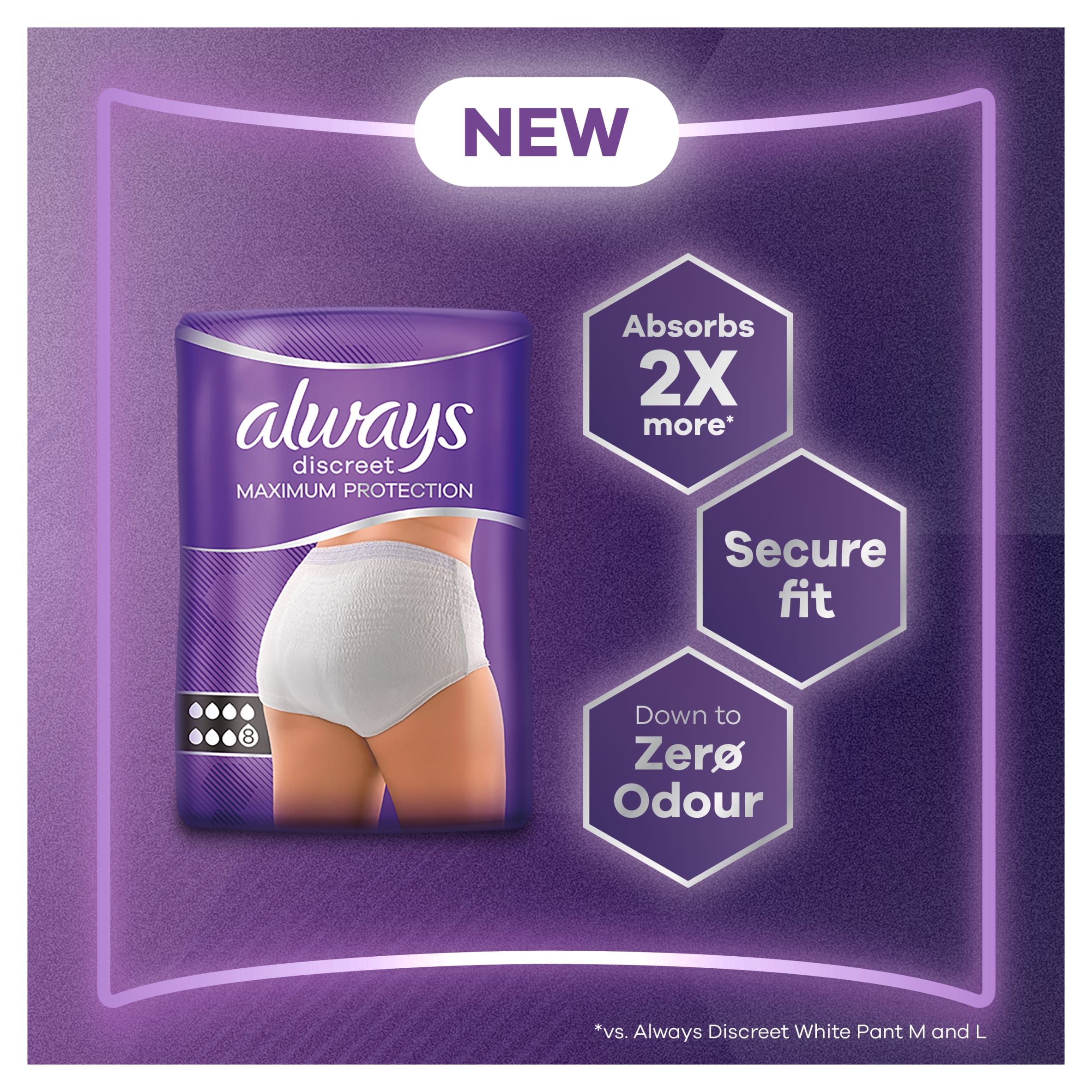 Always Discreet Maximum Protection Large Thick Pant 12 Pack thumbnail 3