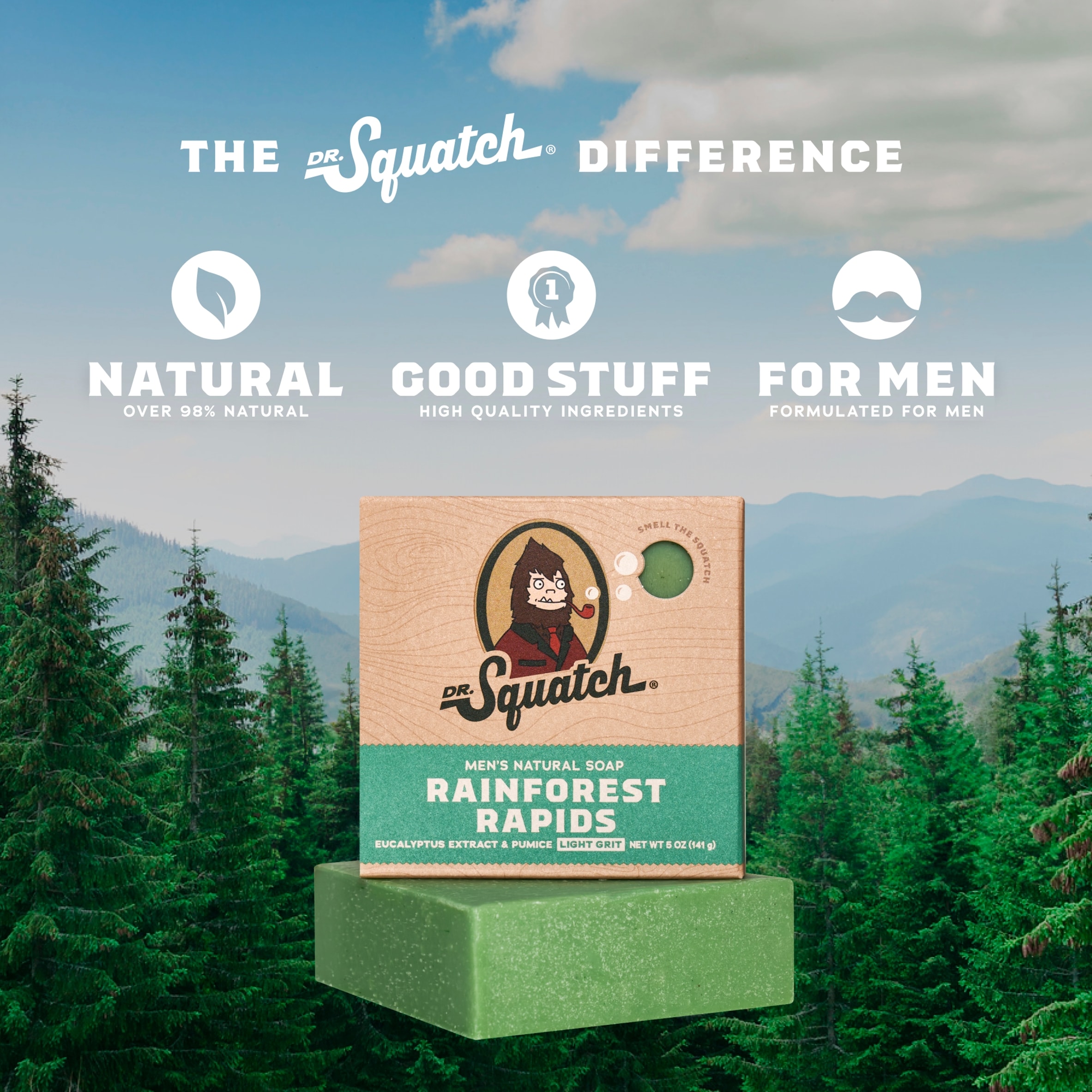DR. Squatch Natural Soap Bar Rainforest Rapids 141g thumbnail 2