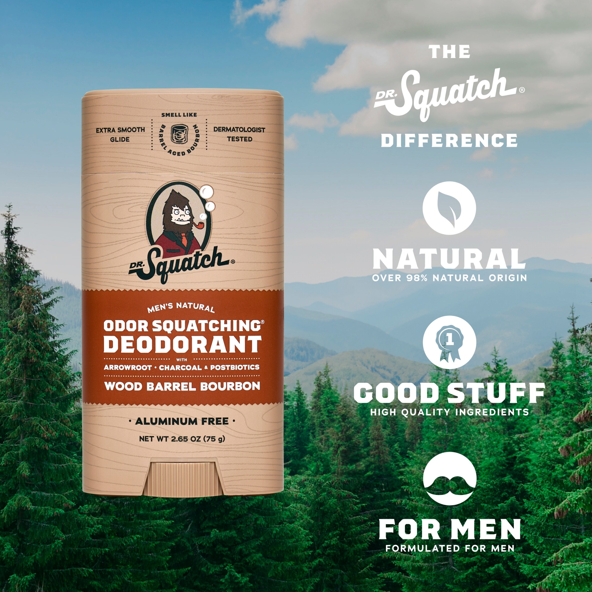DR. Squatch Natural Stick Deodorant Wood Barrel Bourbon 75g thumbnail 2