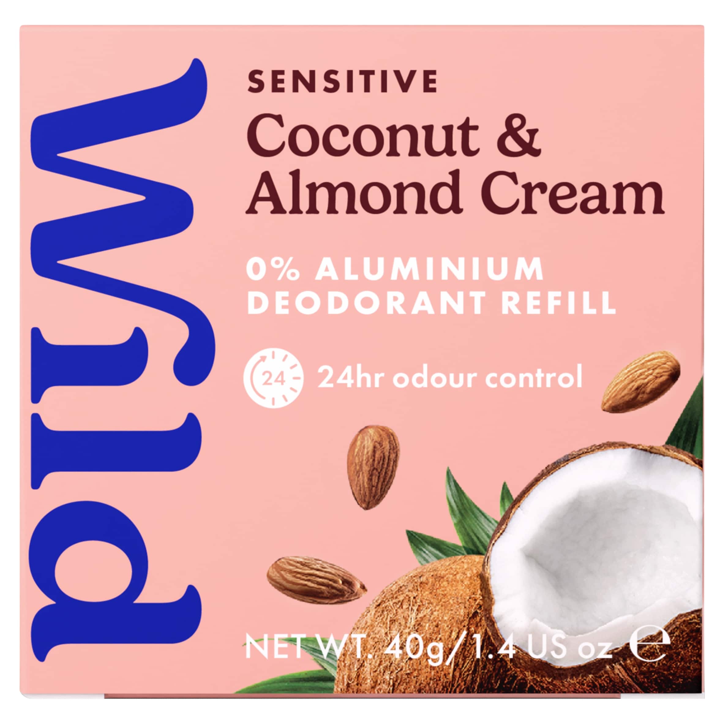 Wild Sensitive Coconut & Almond Cream 0% Aluminium Deodorant Refill 40g
