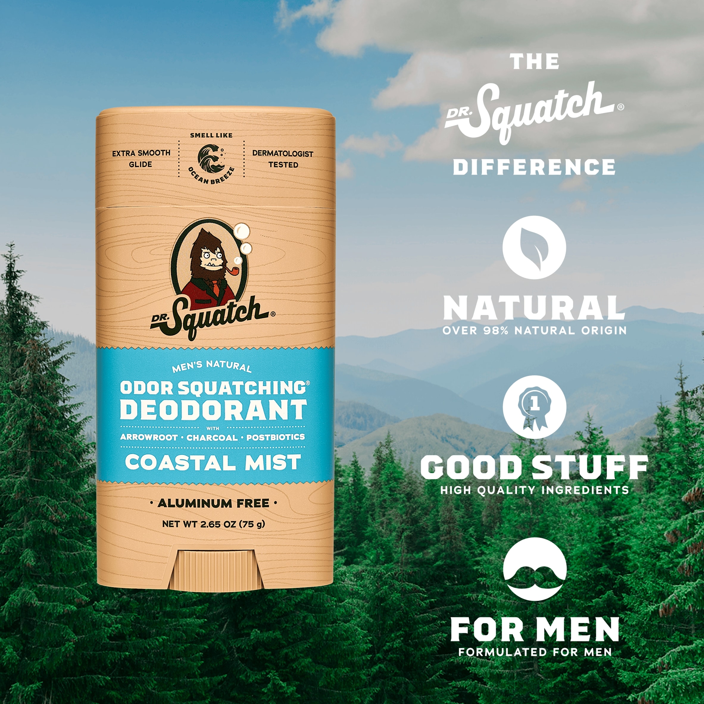DR. Squatch Natural Stick Deodorant Coastal Mist 75g thumbnail 2