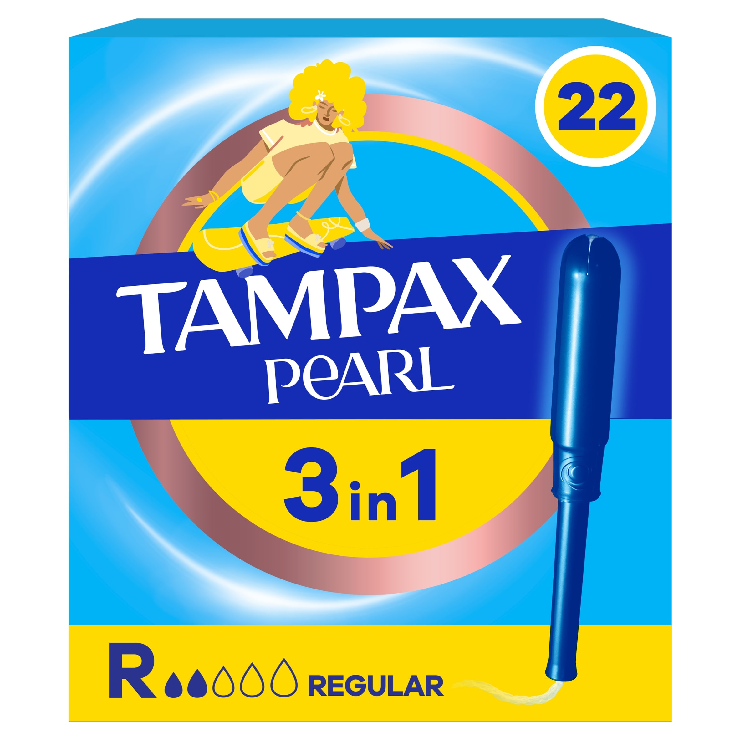 Tampax Pearl Regular Tampons 22 Pack