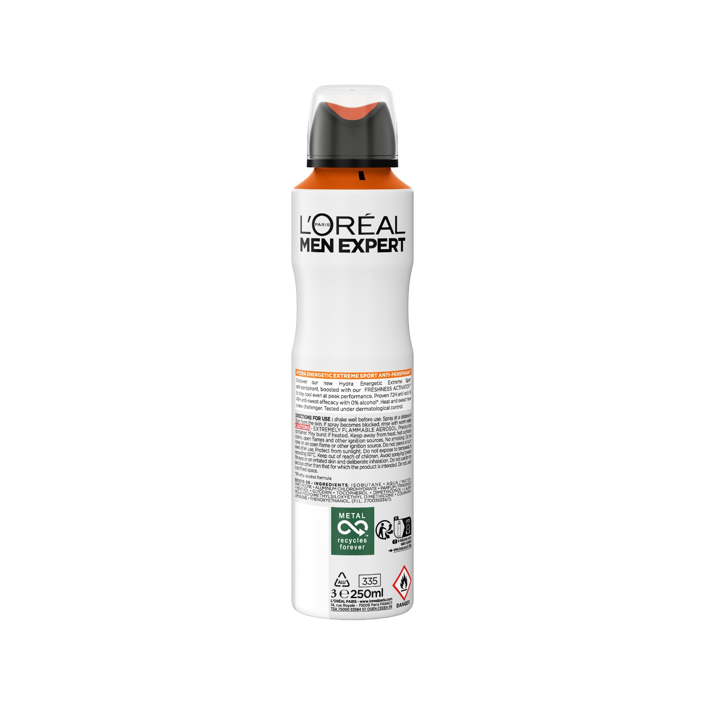 L’Oreal Men Expert Hydra Energetic Extreme Sport Spray Antiperspirant 250ml thumbnail 2