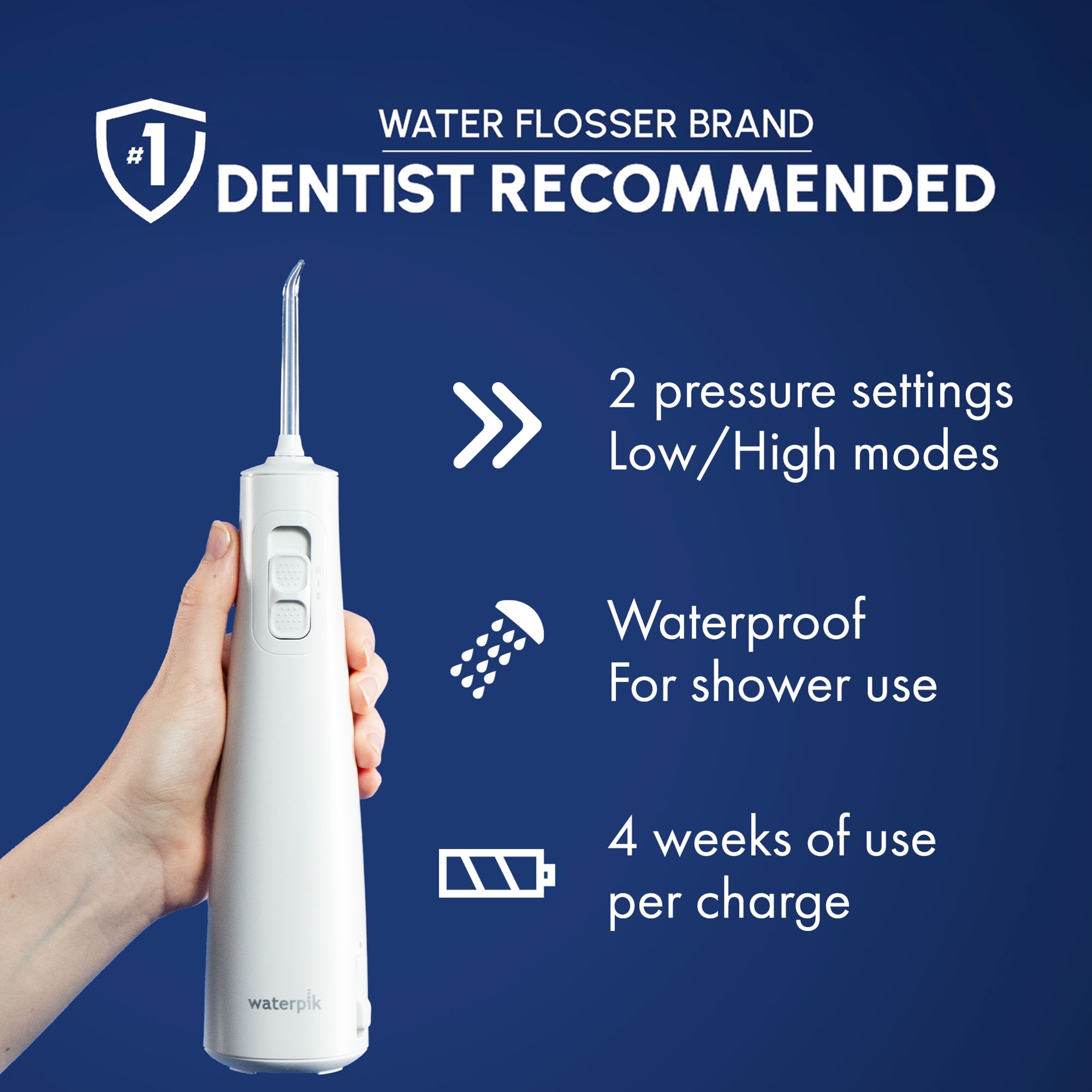 Waterpik Cordless Pulse White Water Flosser thumbnail 5