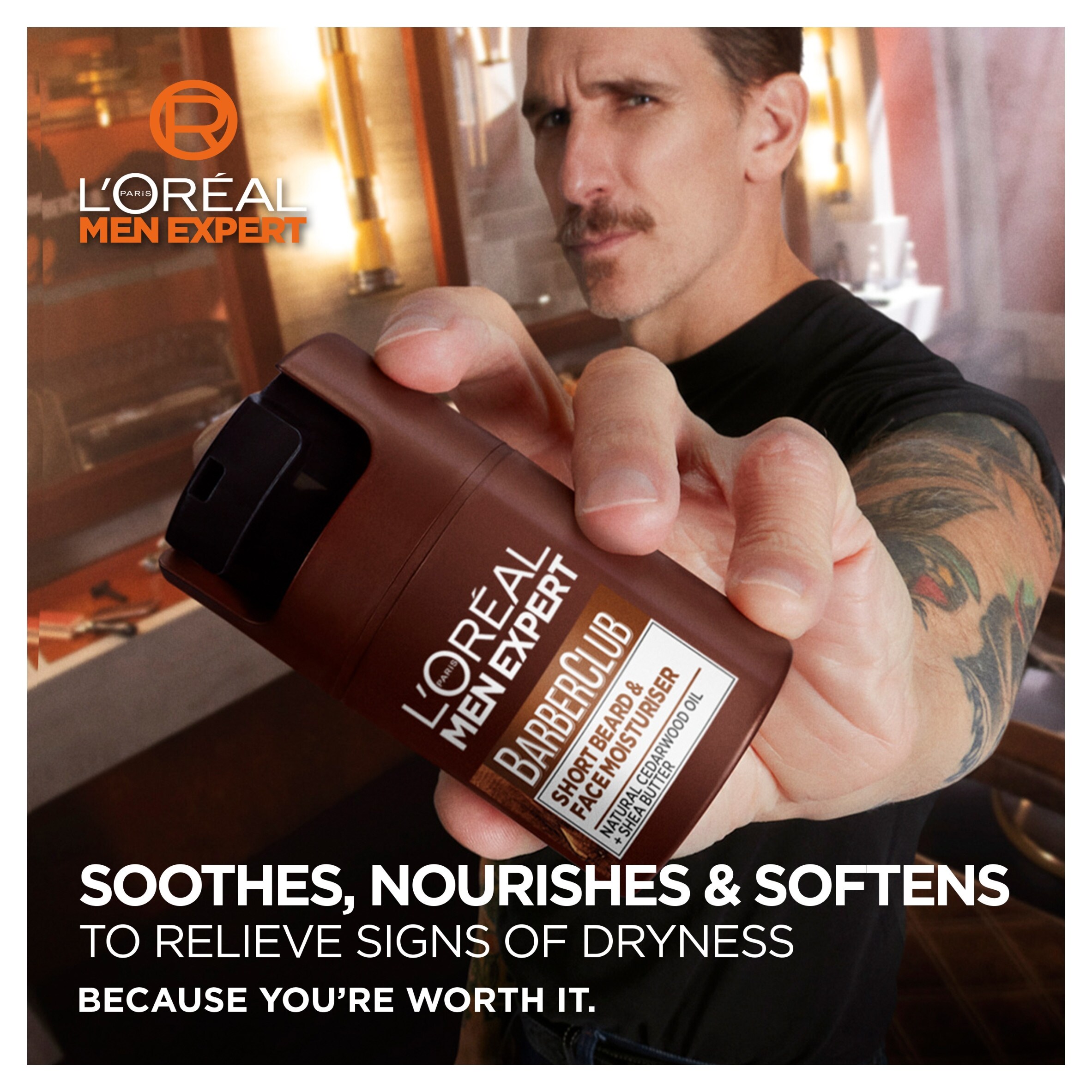 L'Oreal Men Expert Barber Club Beard and Skin Moisturiser Cedarwood Oil & Shea Butter 50ml thumbnail 2