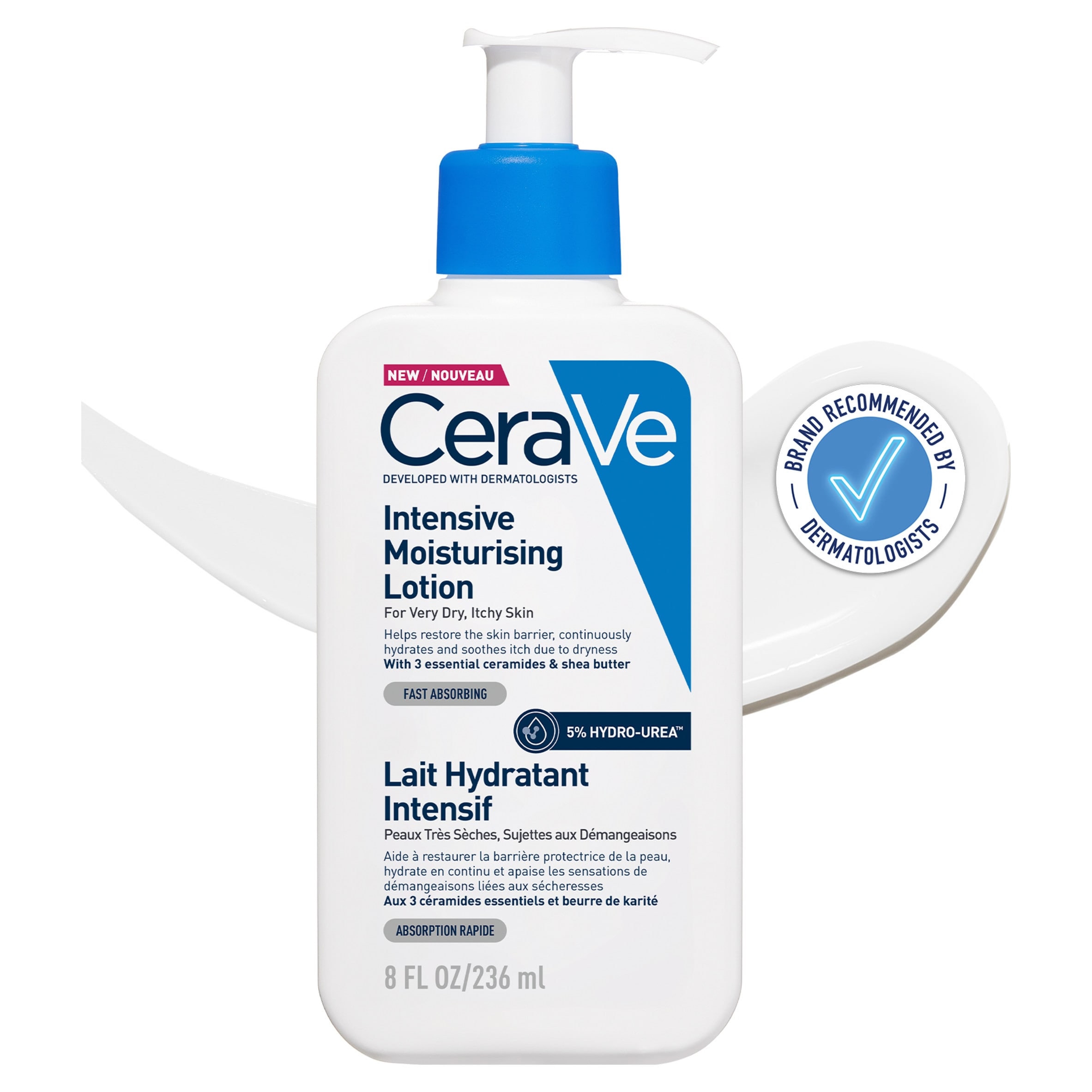 CeraVe Intensive Moisturising Lotion with 5% Hydro-Urea for Very Dry, Itchy Skin 236ml