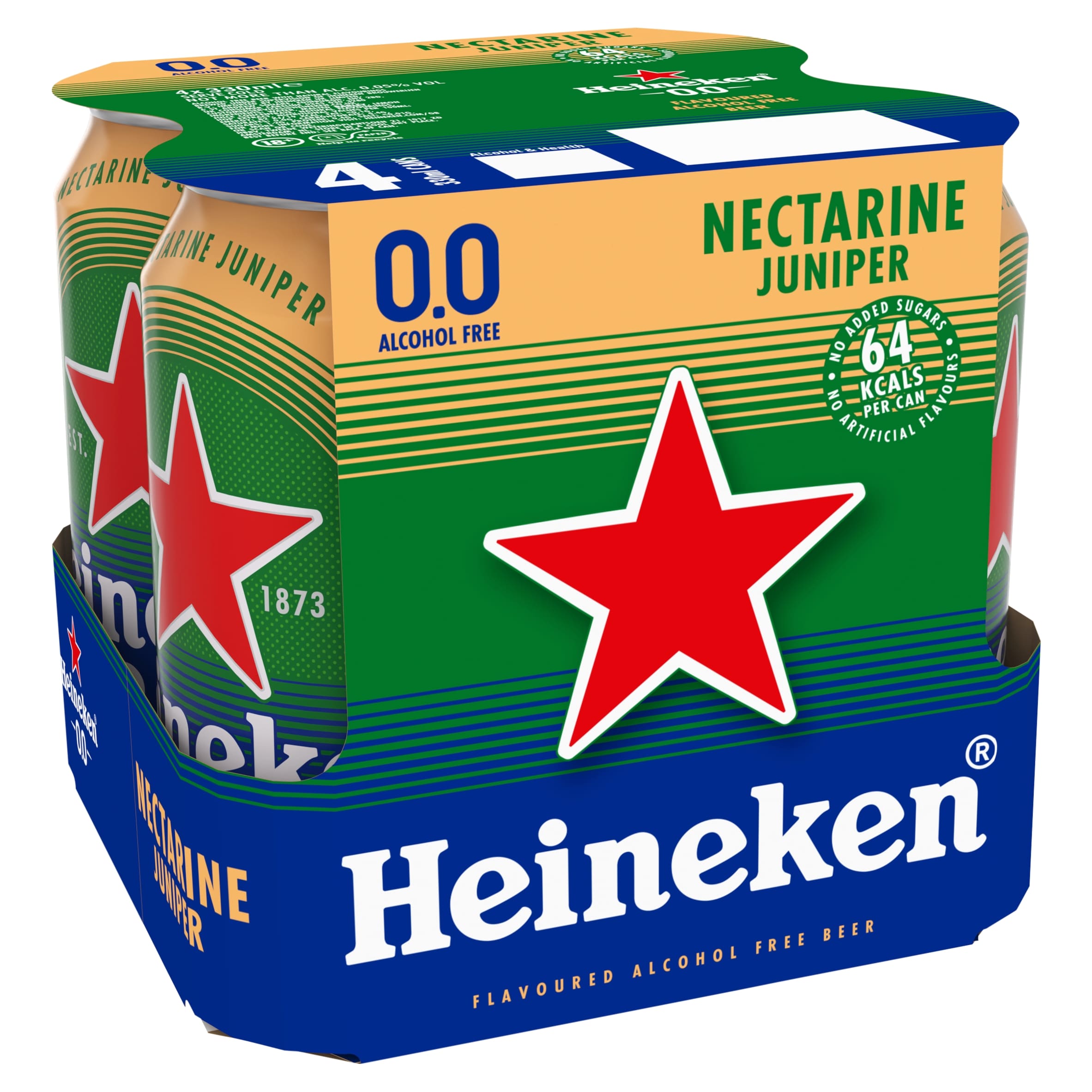 Heineken 0.0% Nectarine Juniper Flavoured Beer Alcohol Free Cans 4 x 330ml