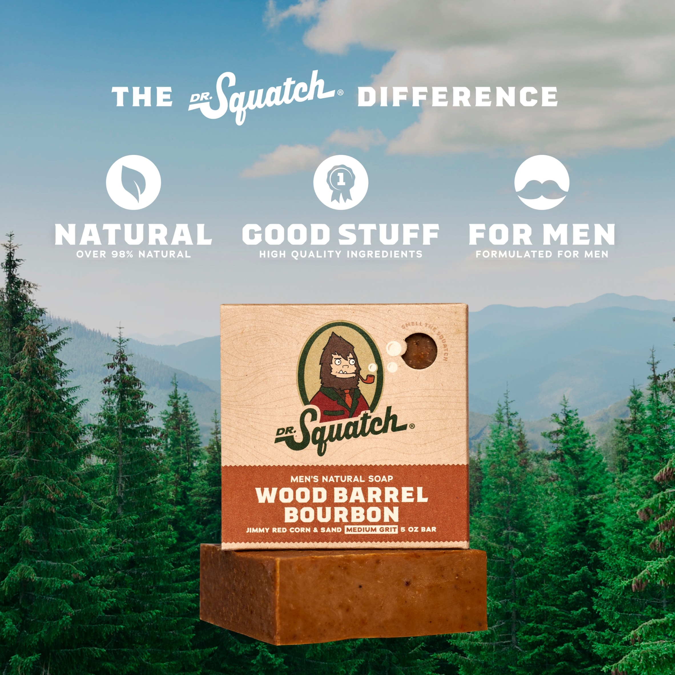DR. Squatch Natural Soap Bar Wood Barrel Bourbon 141.7g thumbnail 2