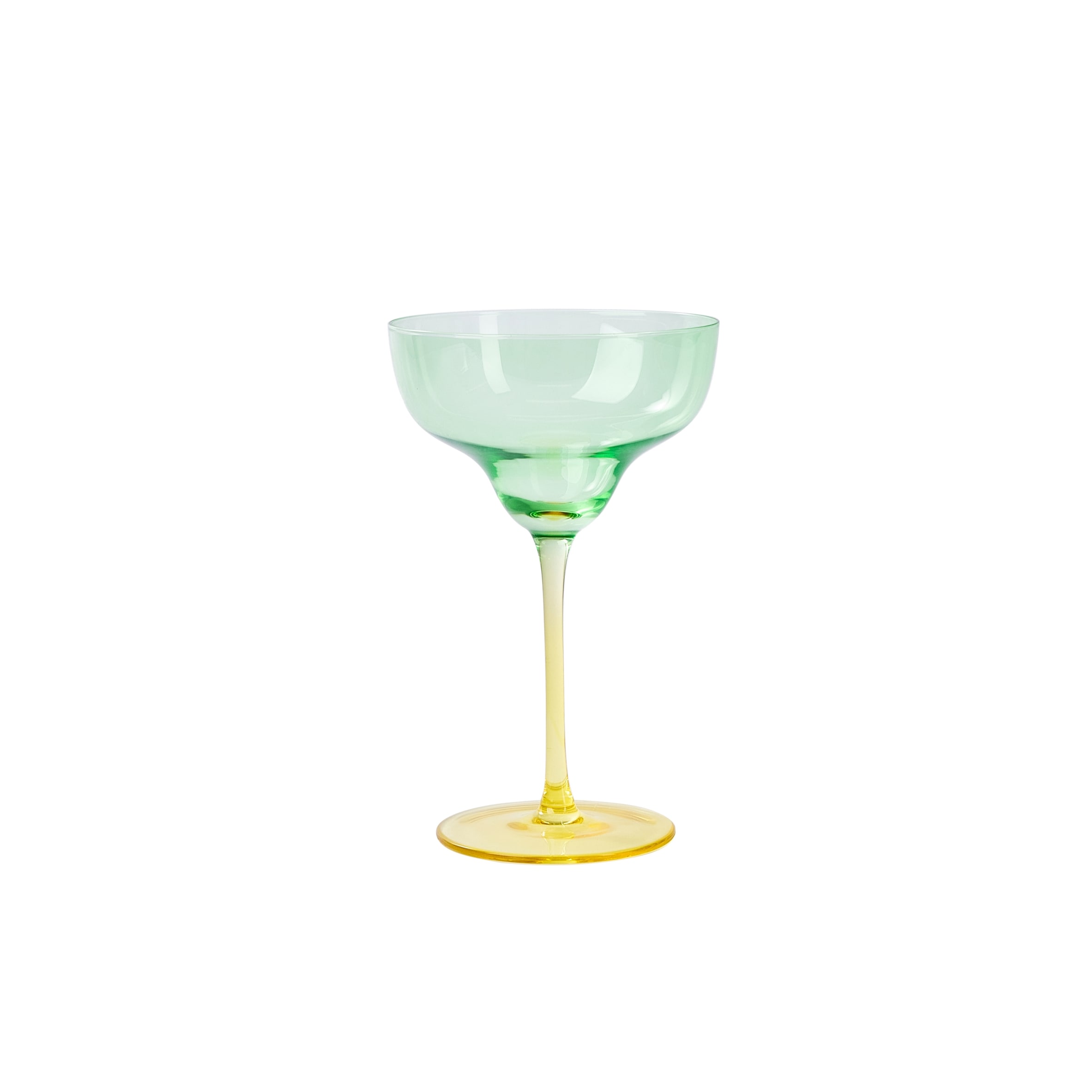 F&F Home Yellow & Green Cocktail Glass
