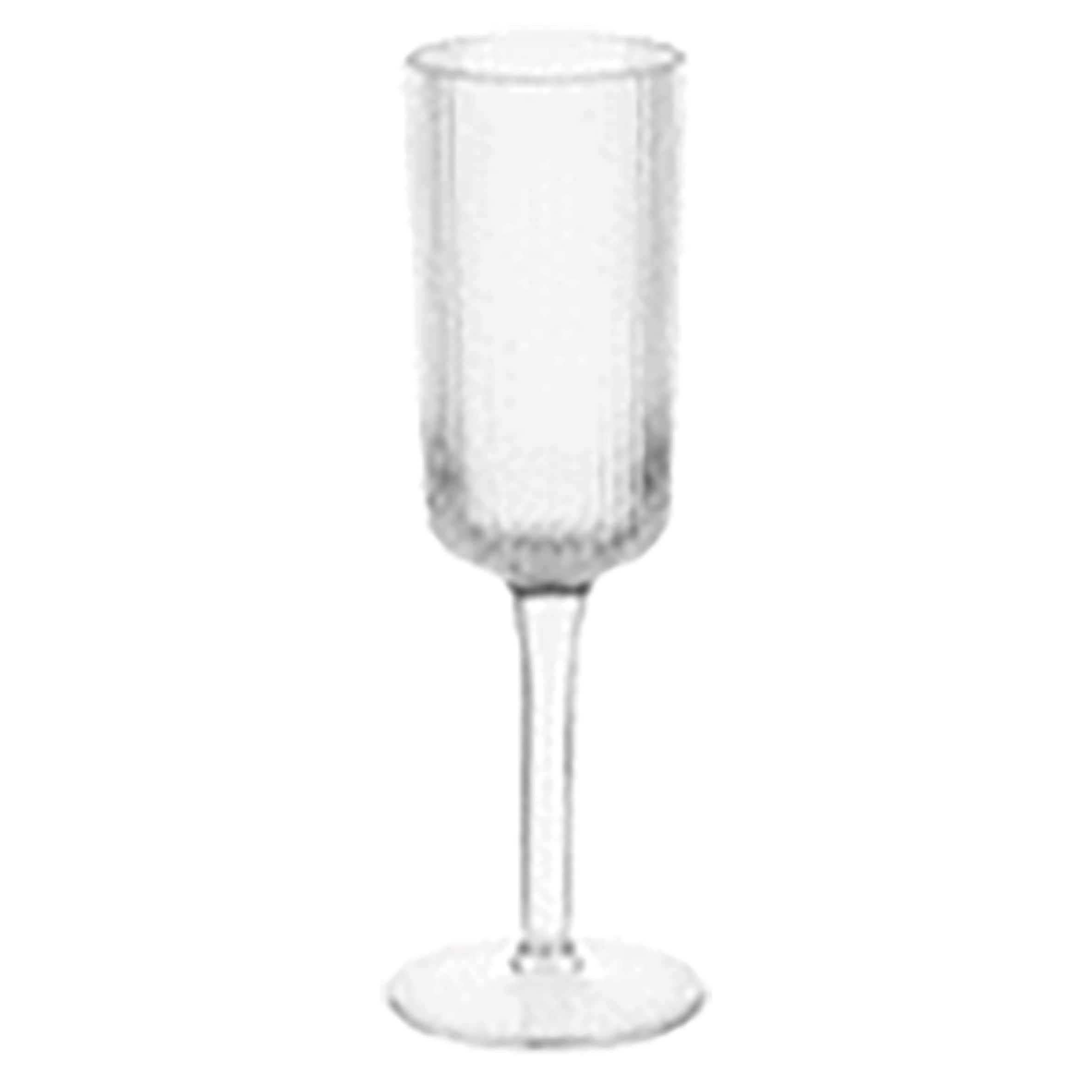 F&F Home clear plastic ribbed champagne glass