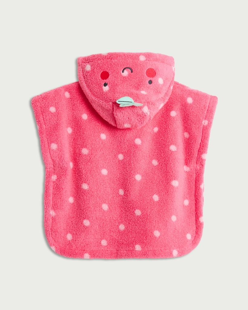 F&F Baby Pure Cotton Polka Dot Hooded Poncho Towel in Pink thumbnail 2