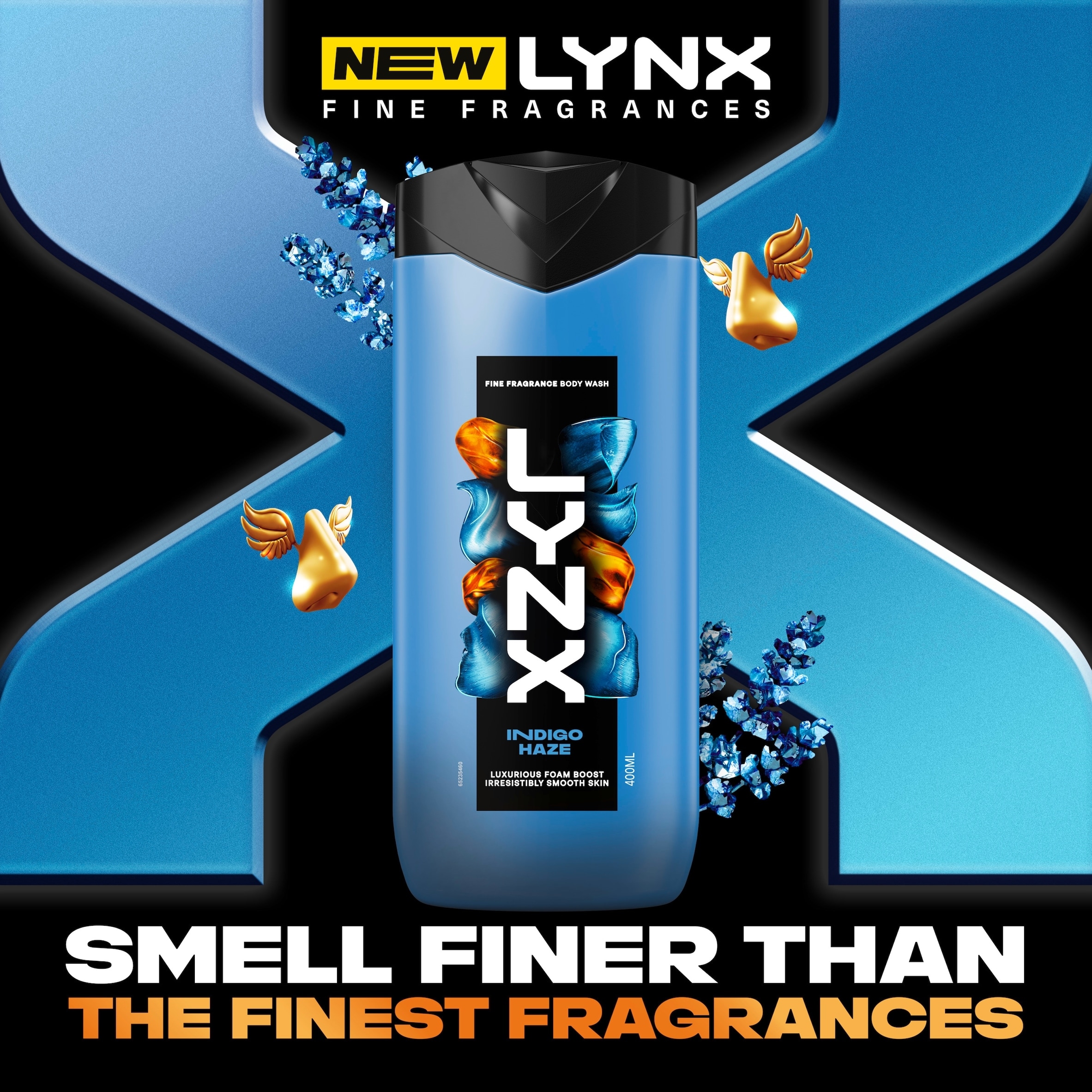 Lynx Fine Fragrance Indigo Haze Premium Shower Gel Body Wash for Men 400ml thumbnail 2