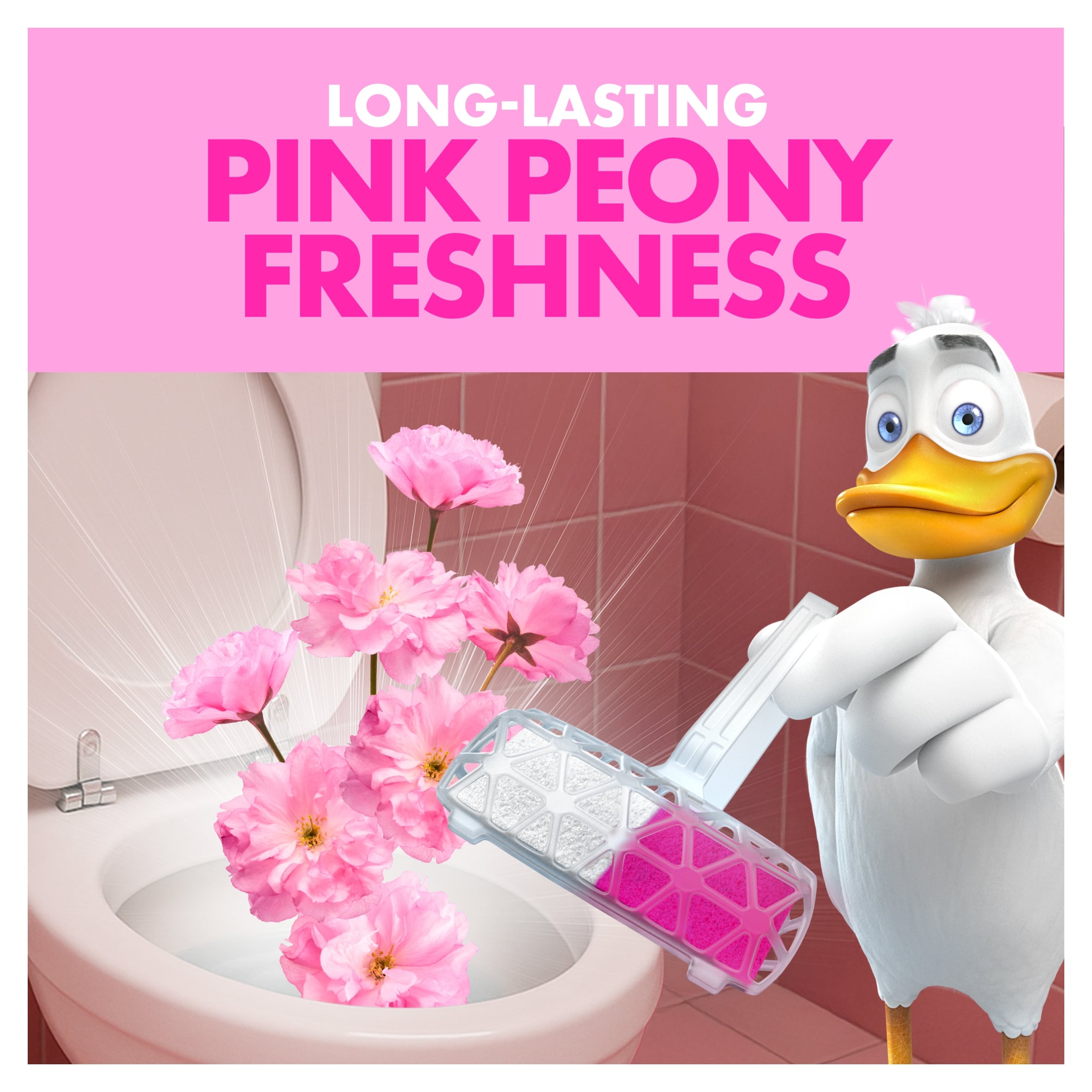 Duck Fresh Boost Toilet Rim Block Pink Peony 2x16g thumbnail 2