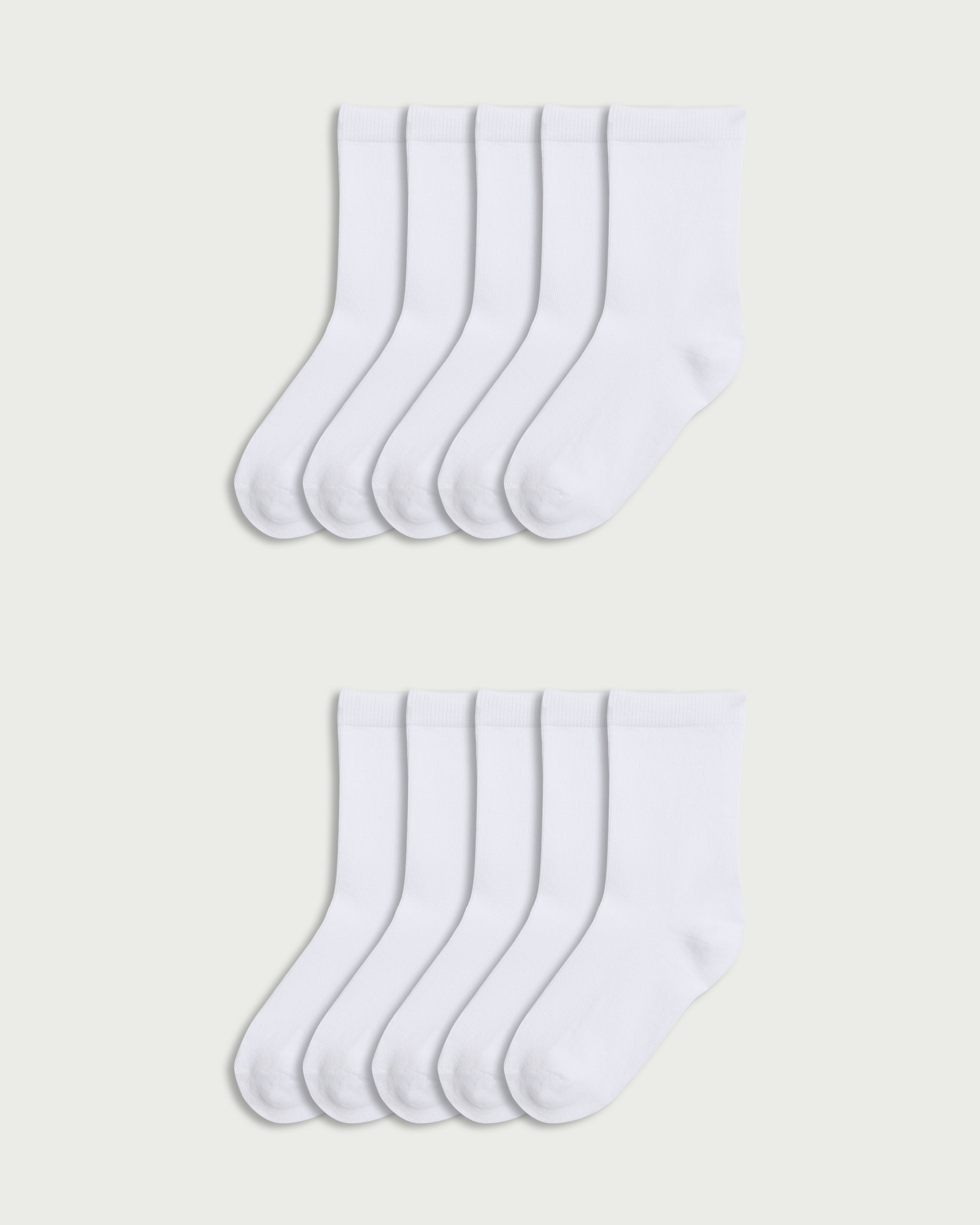 F&F Girls 10-Pack Cotton Rich Ankle Socks in White