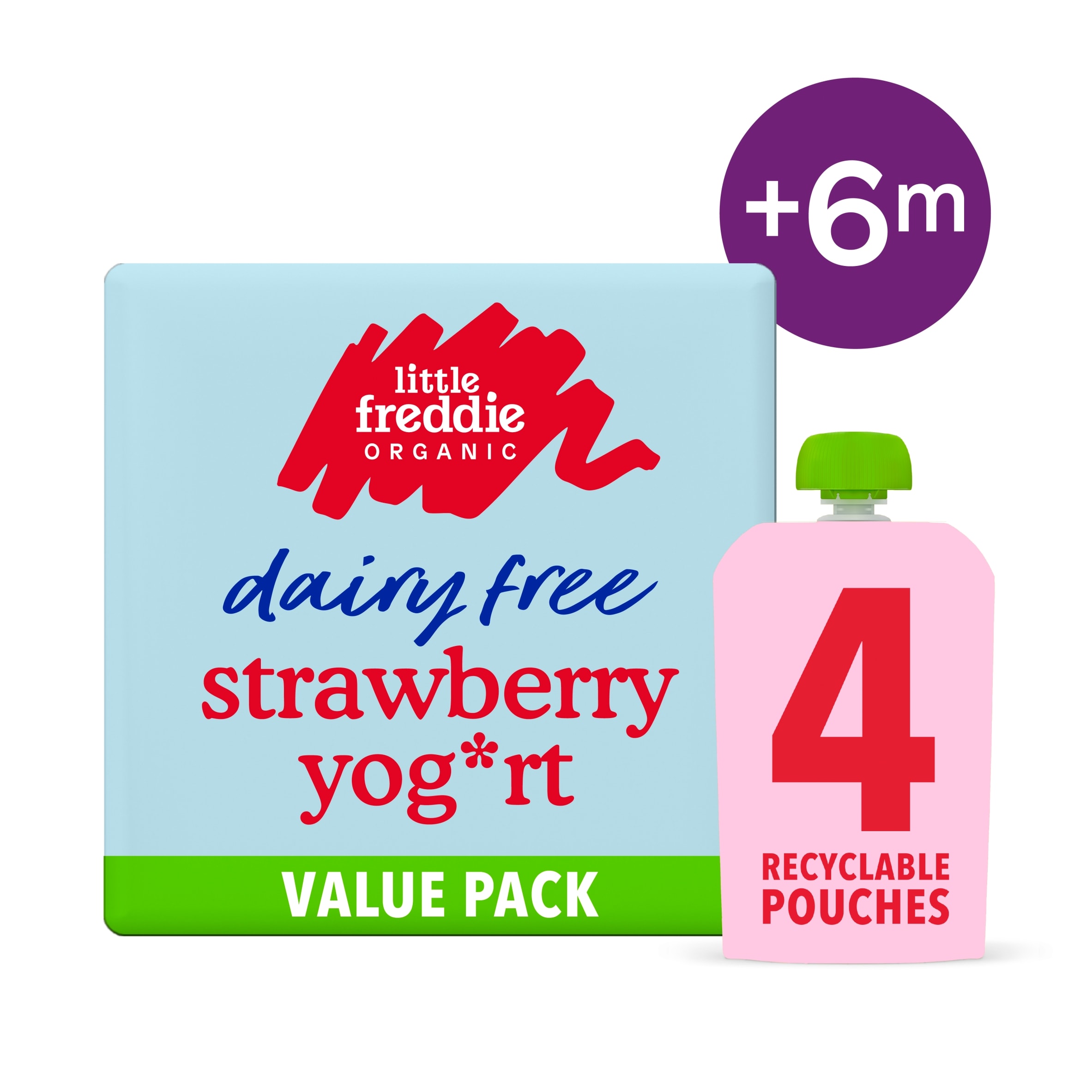 Little Freddie Organic Dairy Free Strawberry Coconut Yoghurt 4X90g
