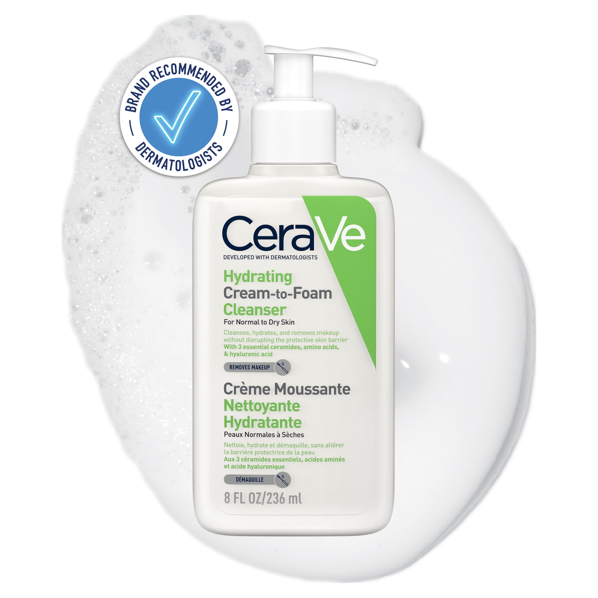 CeraVe Hydrating Cream-to-Foam Cleanser 236 ml