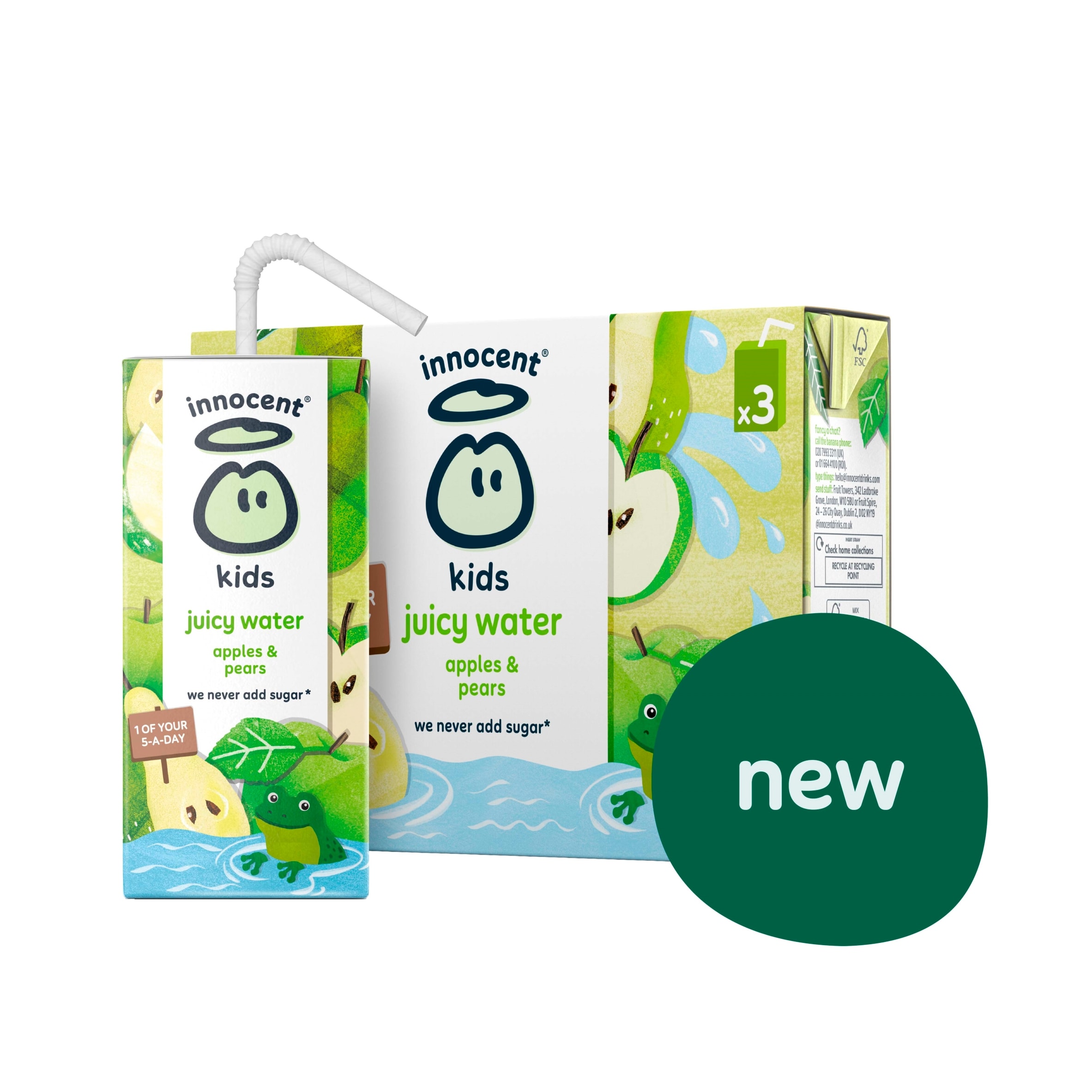 innocent Kids Juicy Water Apples & Pears 3 x 200ml thumbnail 2