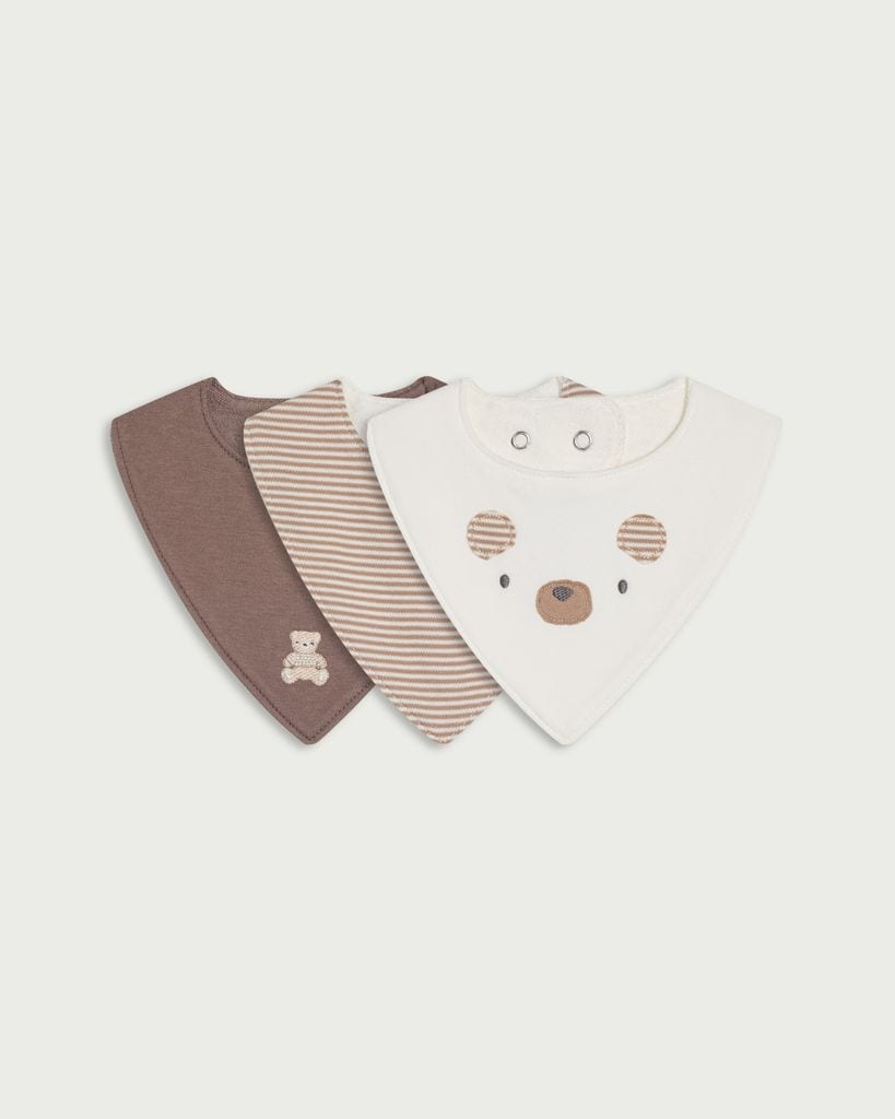 F&F Baby 3-Pack Pure Cotton Bibs in White
