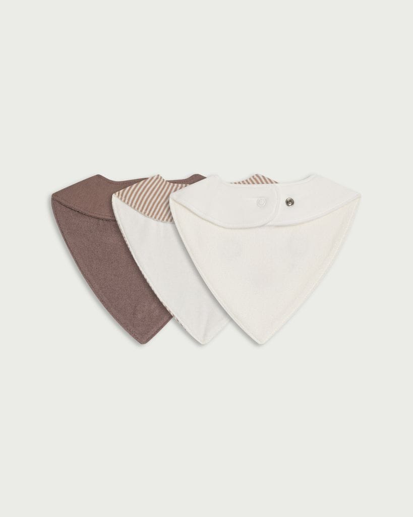 F&F Baby 3-Pack Pure Cotton Bibs in White thumbnail 2