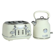 Charles Bentley 1.7L Kettle & 4 Slice Toaster Set Cream & Chrome Fast Boil thumbnail 2