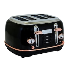 Charles Bentley 1.7L Kettle & 4 Slice Toaster Set Black & Rose Gold Fast Boil thumbnail 3