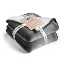 Silentnight Snugsie Giant Blanket, Sherpa Fleece Lined, Charcoal, 240 x 180 cm